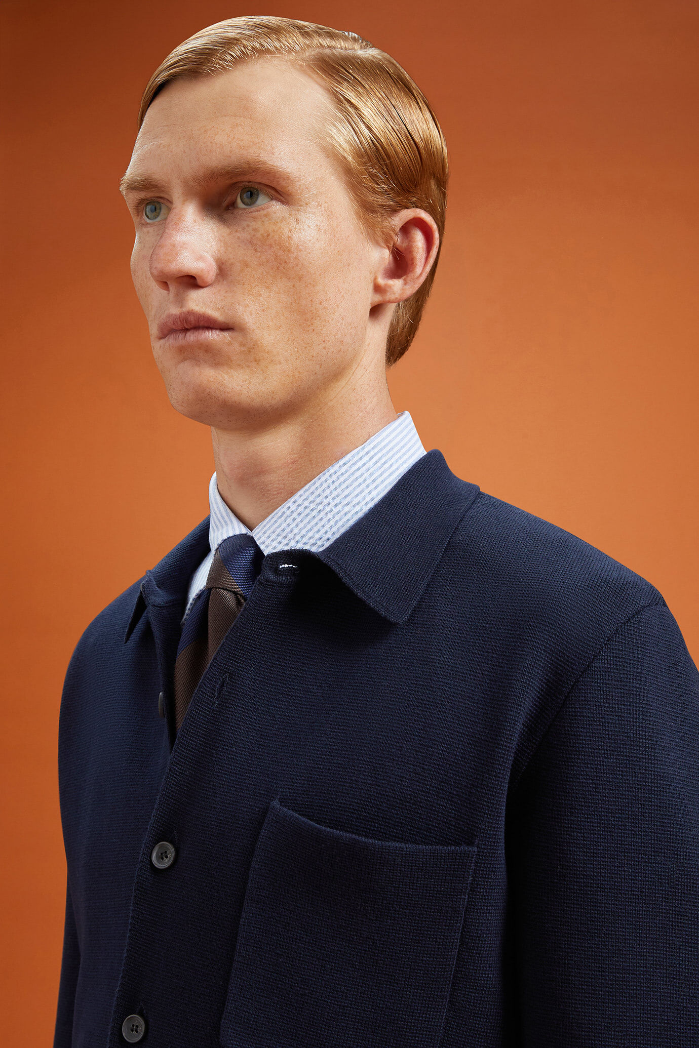 Shacket uomo in jersey 100% cotone Punto Milano regular fit image number 4