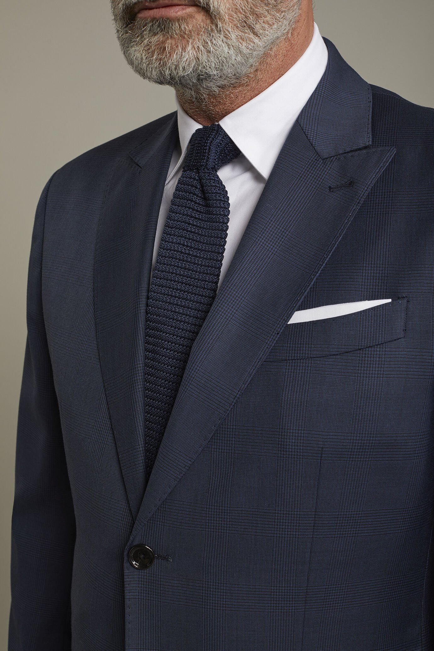 Costume homme Wool Blend à simple boutonnage en tissu prince-de-galles coupe régulière image number 3