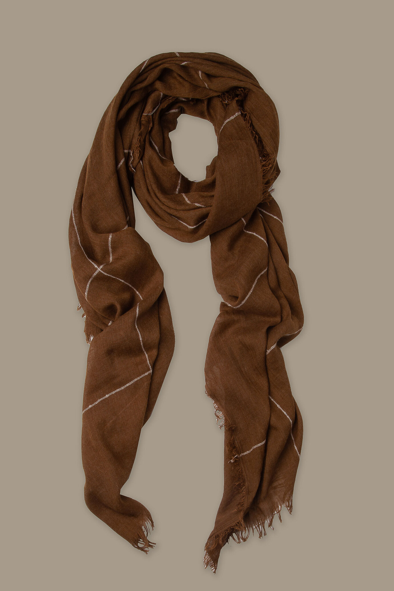 Cotton blend solid colour shawl image number 0