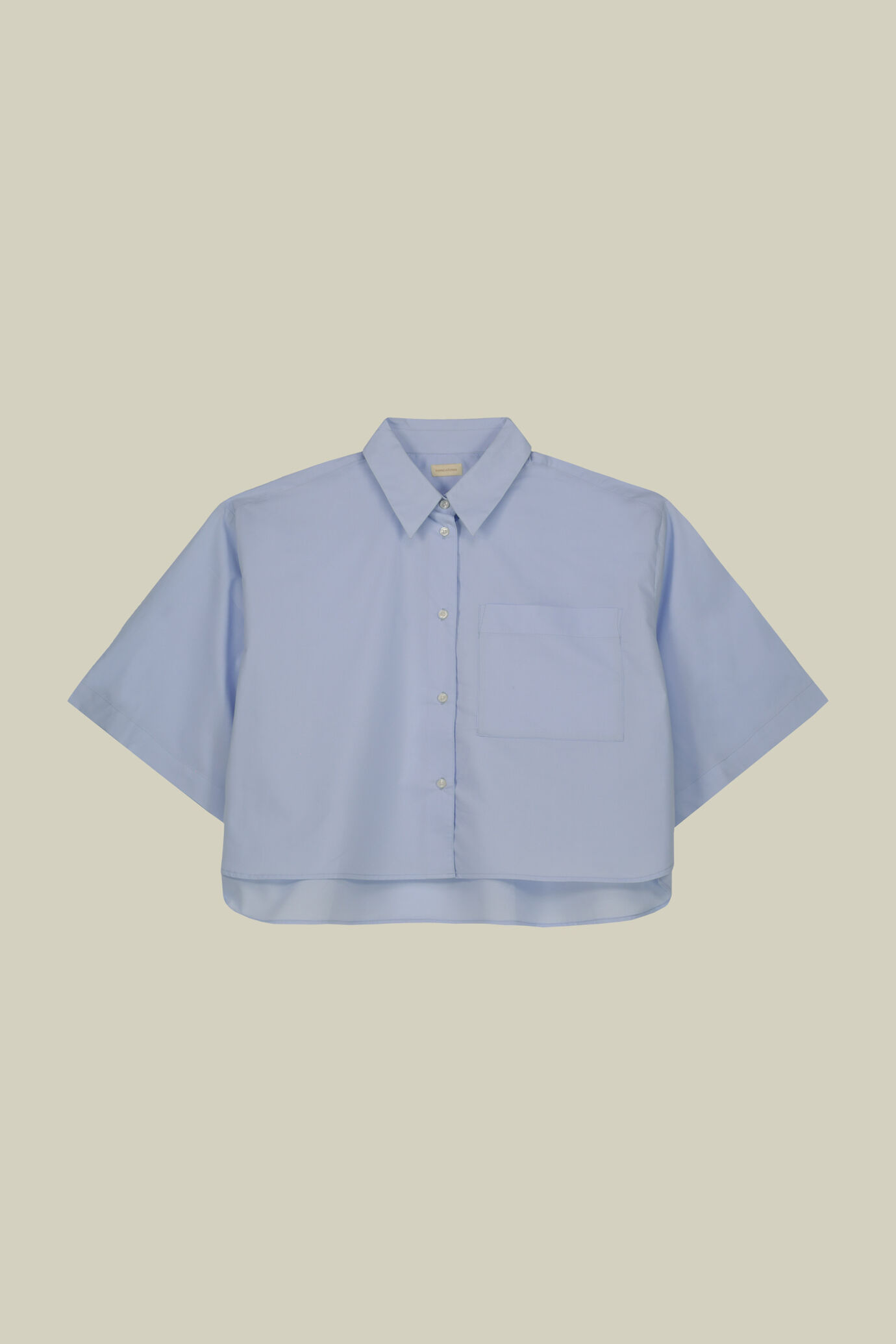 Camicia donna boxy con manica corta e fondo arrotondato image number 4