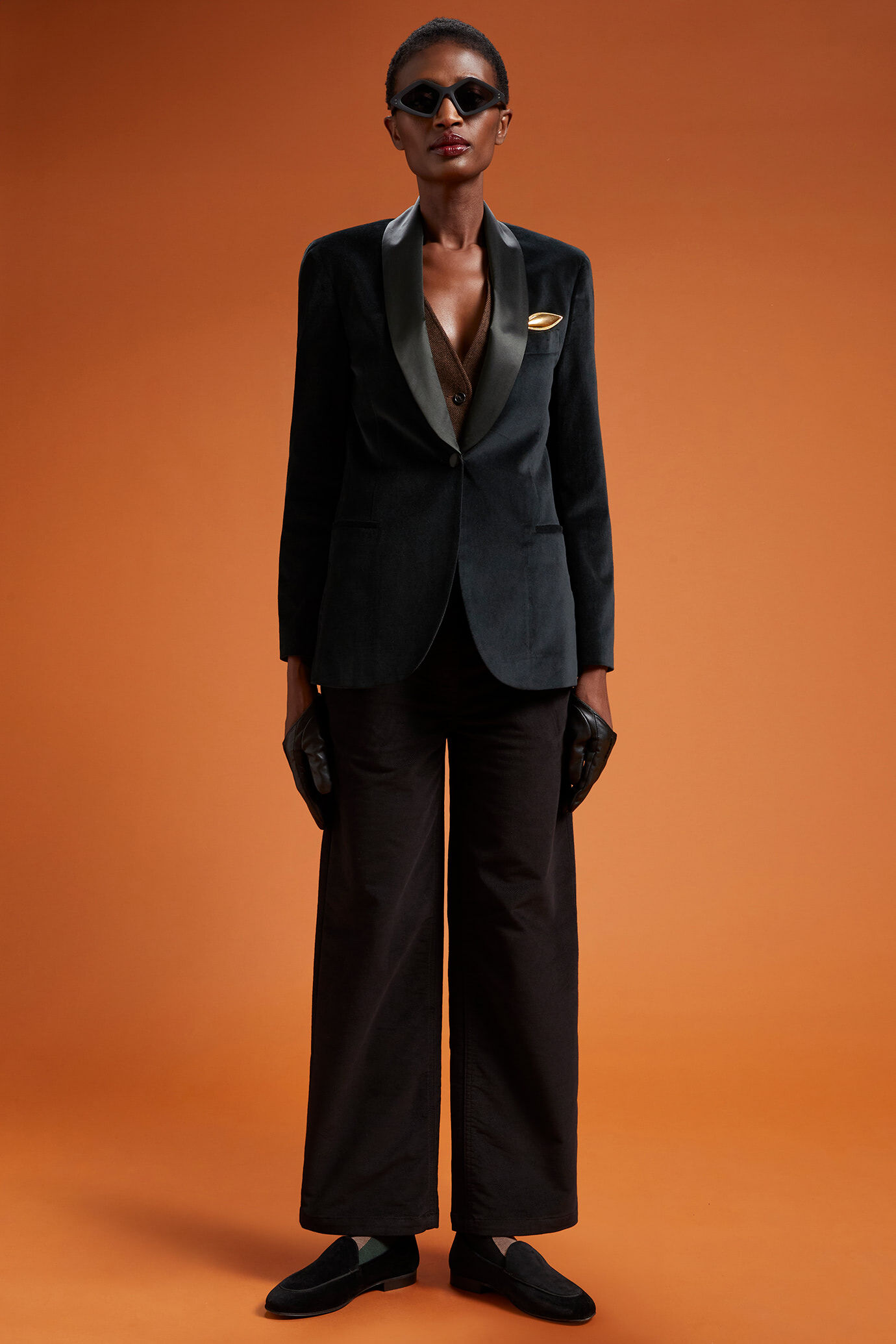 Women's regular fit dinner jacket in smooth velvet image number 1
