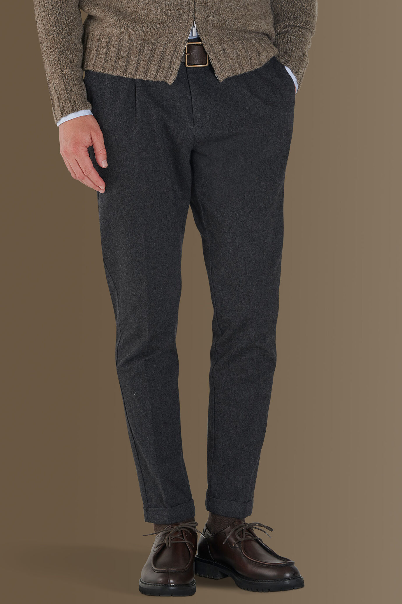 Pantalone chino twill melange image number 2