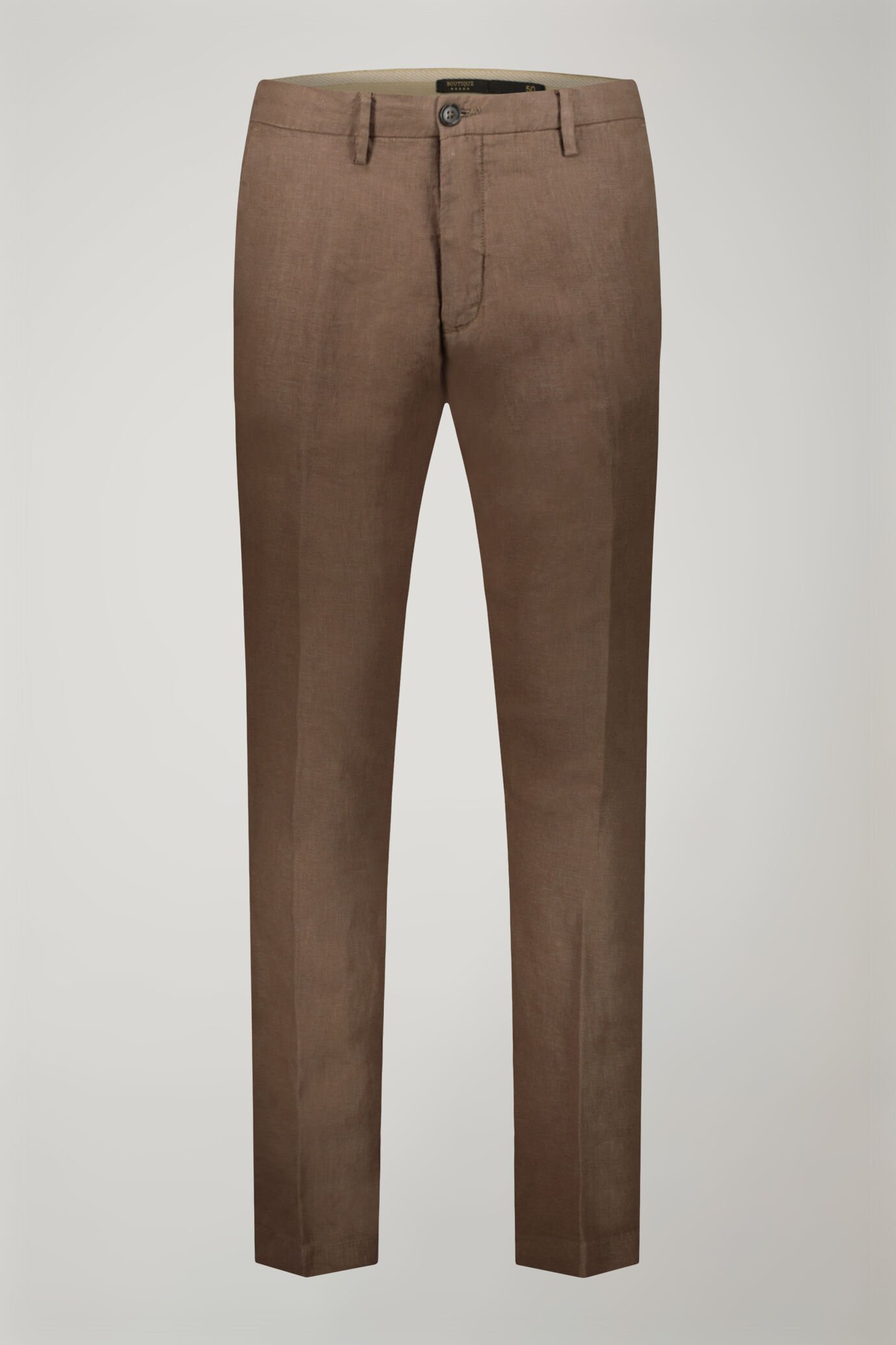 Regular fit Chino trousers 100% linen image number 4