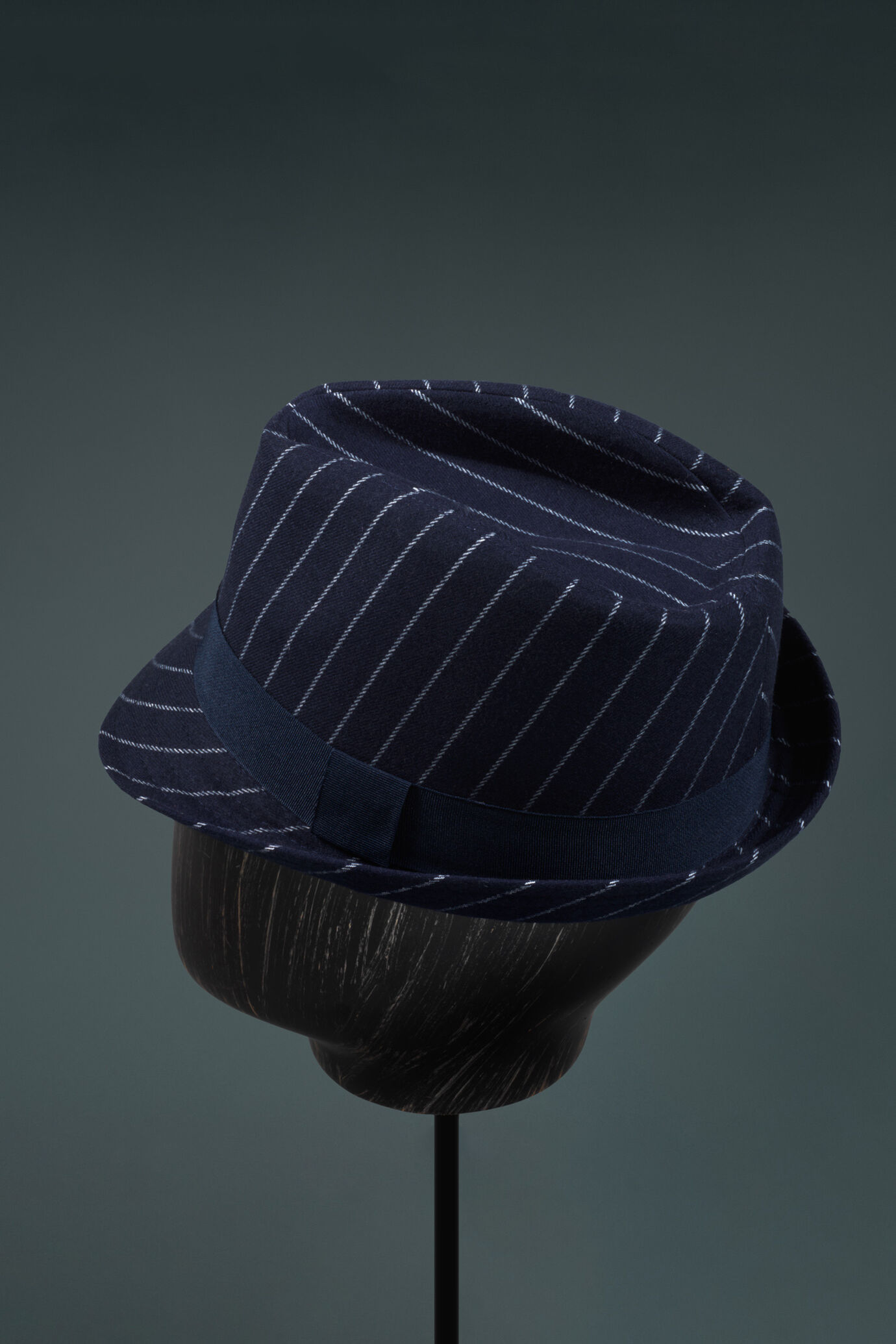 Pinstripe fedora hat image number 1