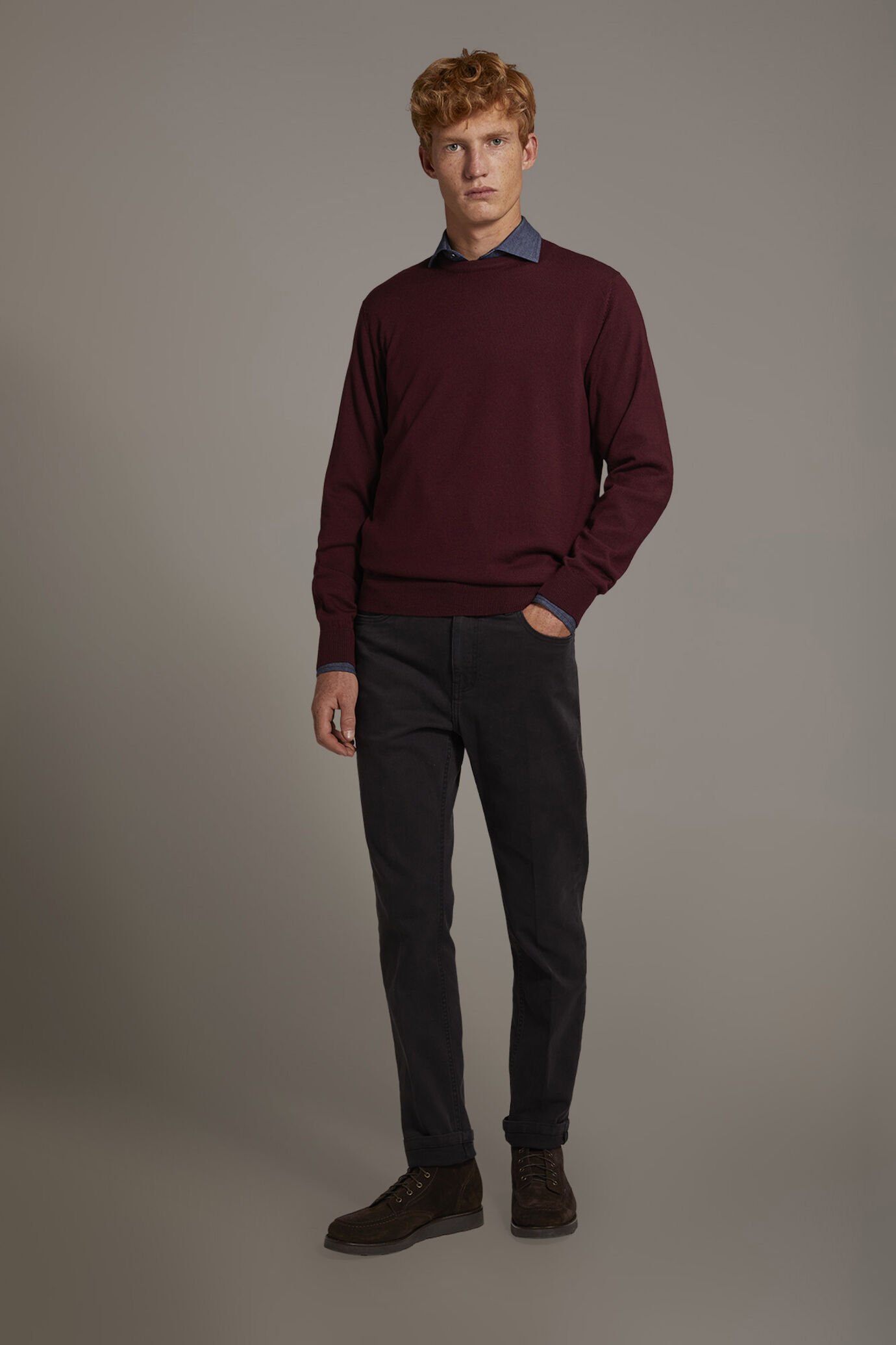 Pantalone 5 tasche regular fit tessuto bull twill image number 1