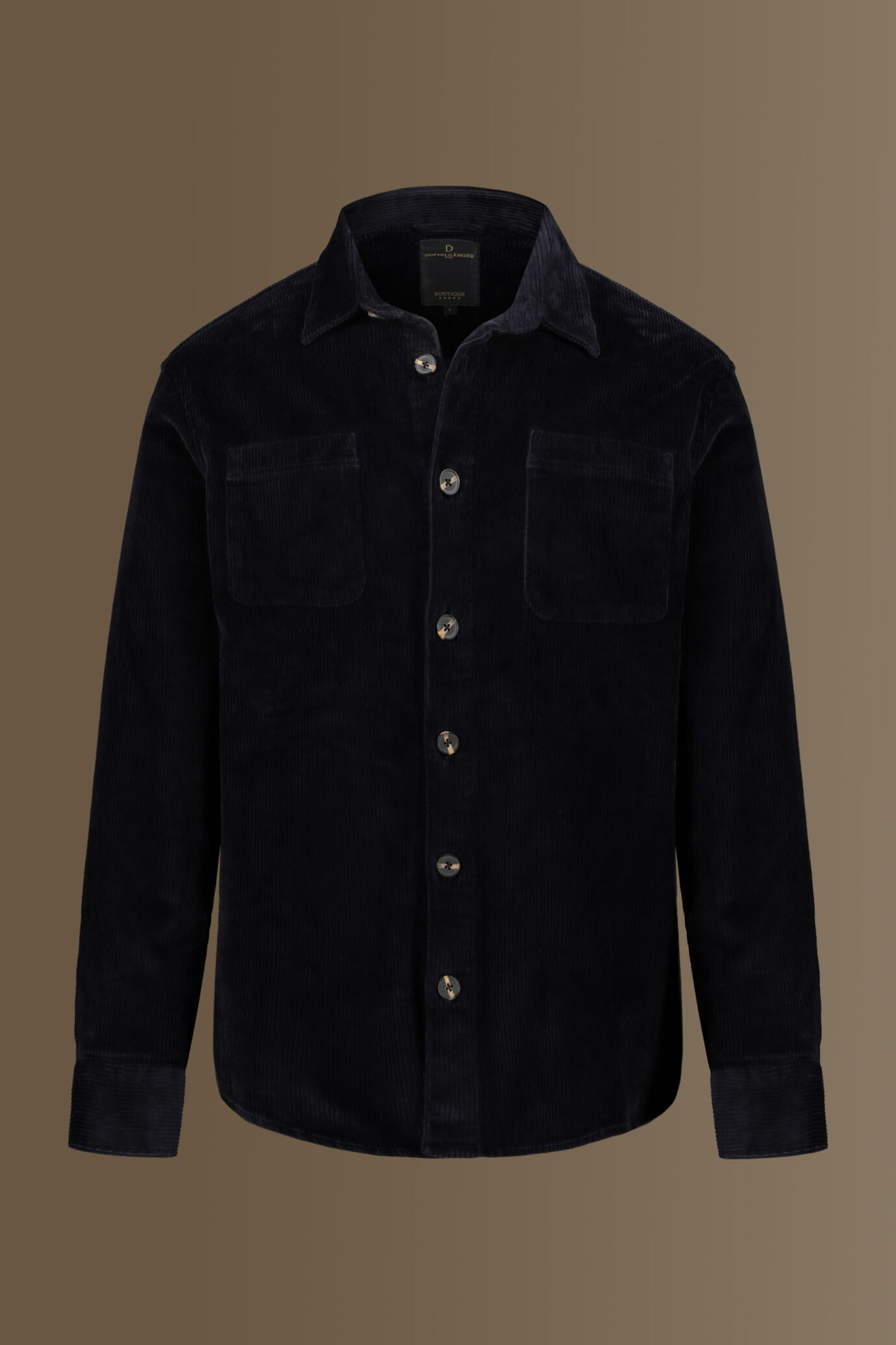 Overshirt uomo tessuto velluto a coste tinta unita image number 5