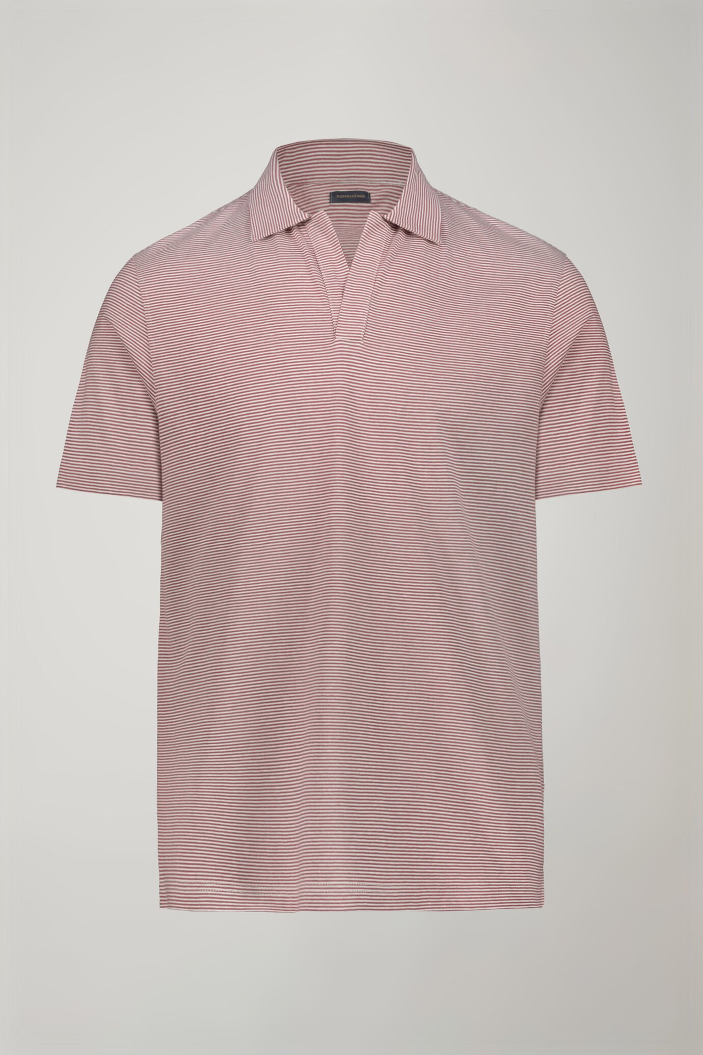 Polo homme à manches courtes et col derby sans boutons, tissu 100 % coton à fines rayures coupe régulière image number 4