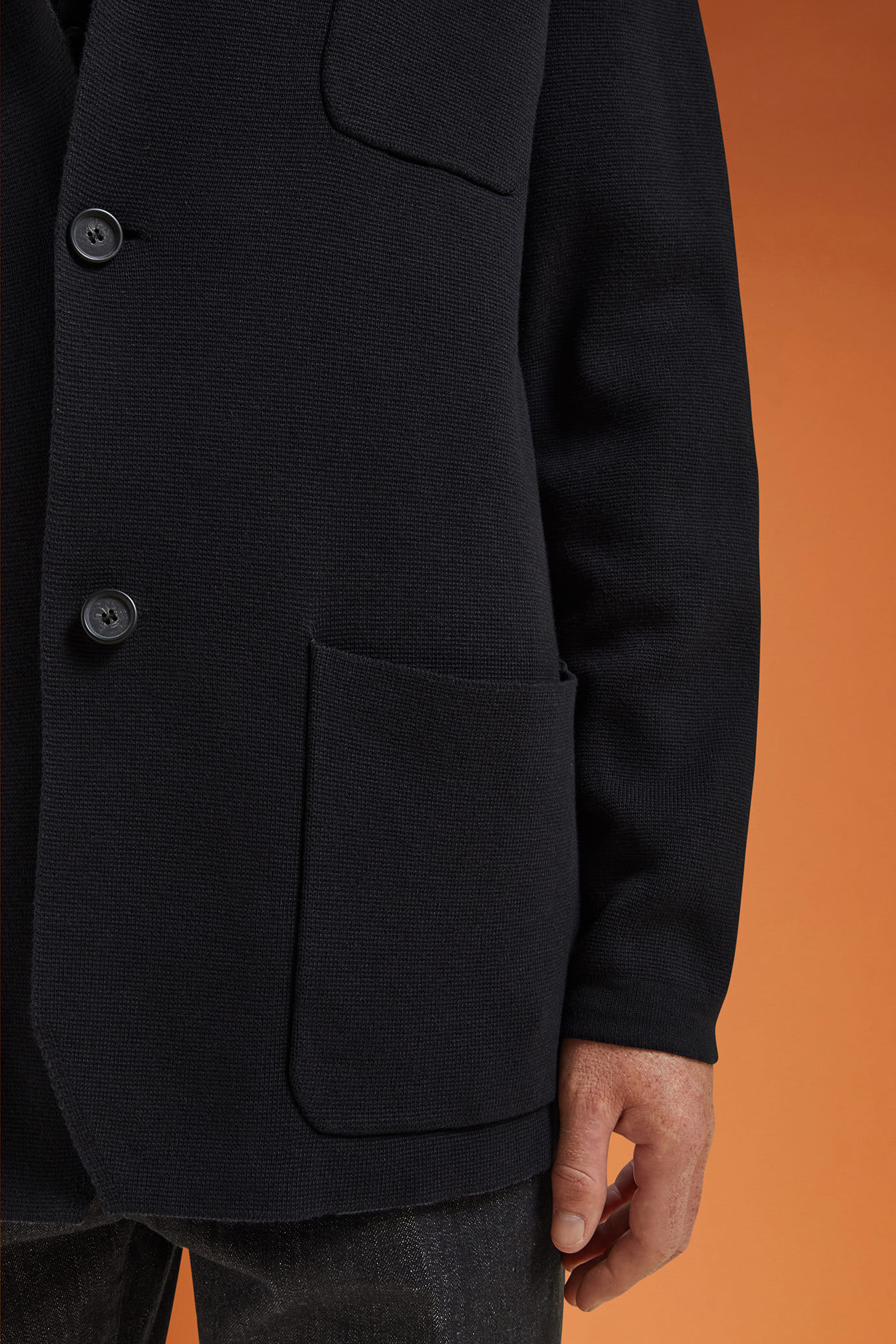 Cardigan homme à simple boutonnage, en jersey Punto Milano 100 % coton, coupe classique image number 4