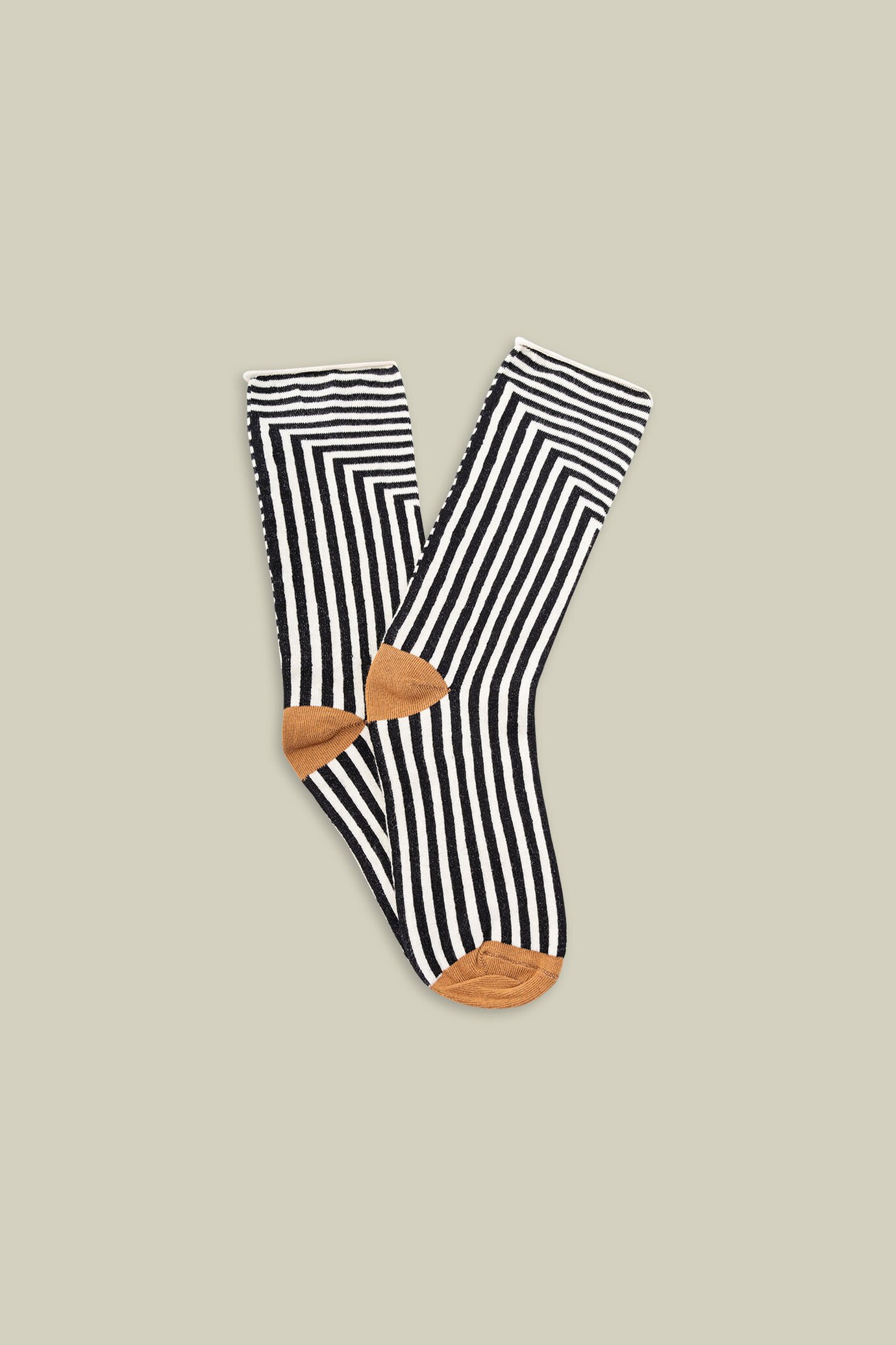 Calzini donna taglio laser con righe bicolore