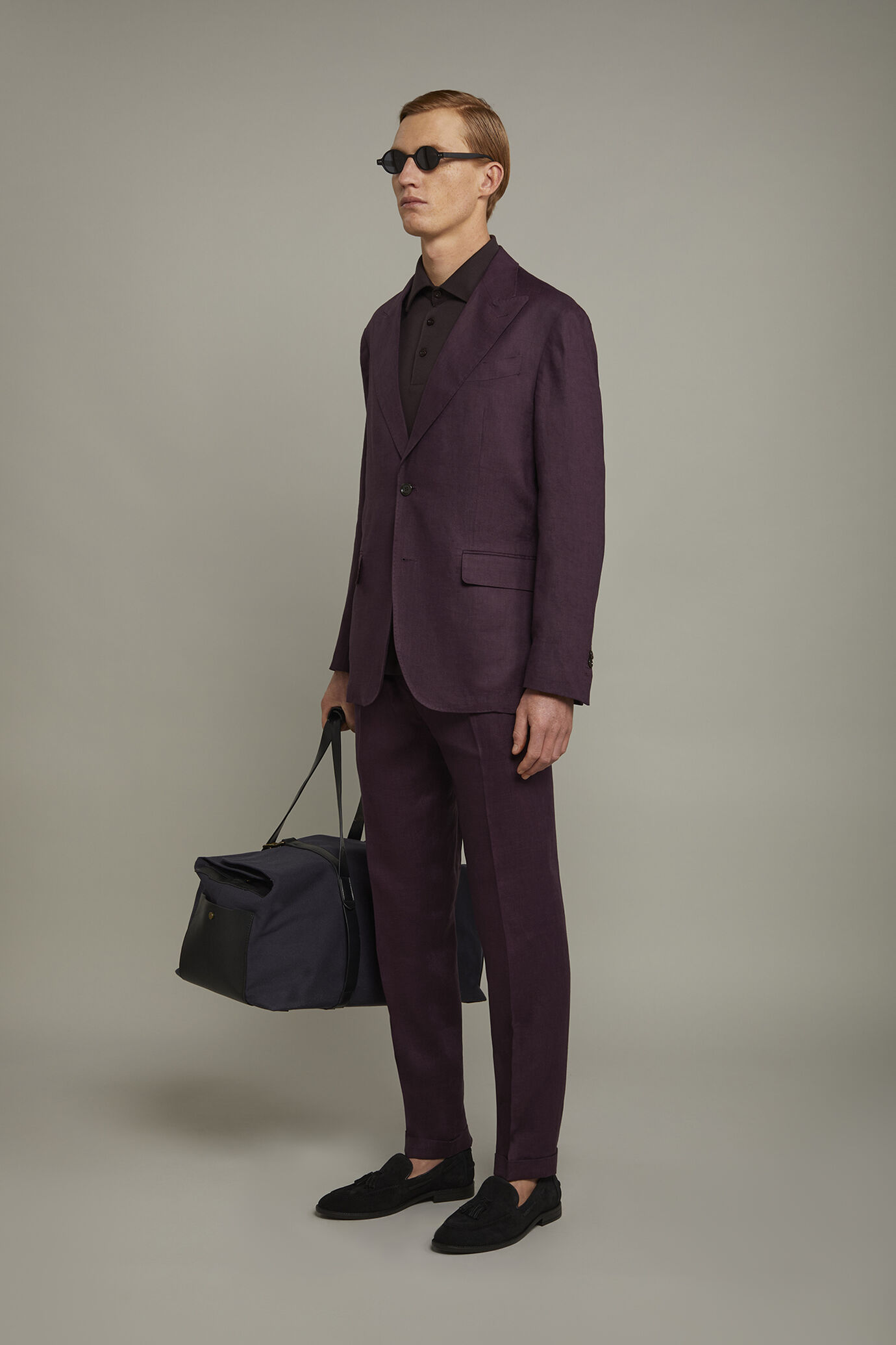 Abito uomo monopetto 100% lino regular fit image number 1