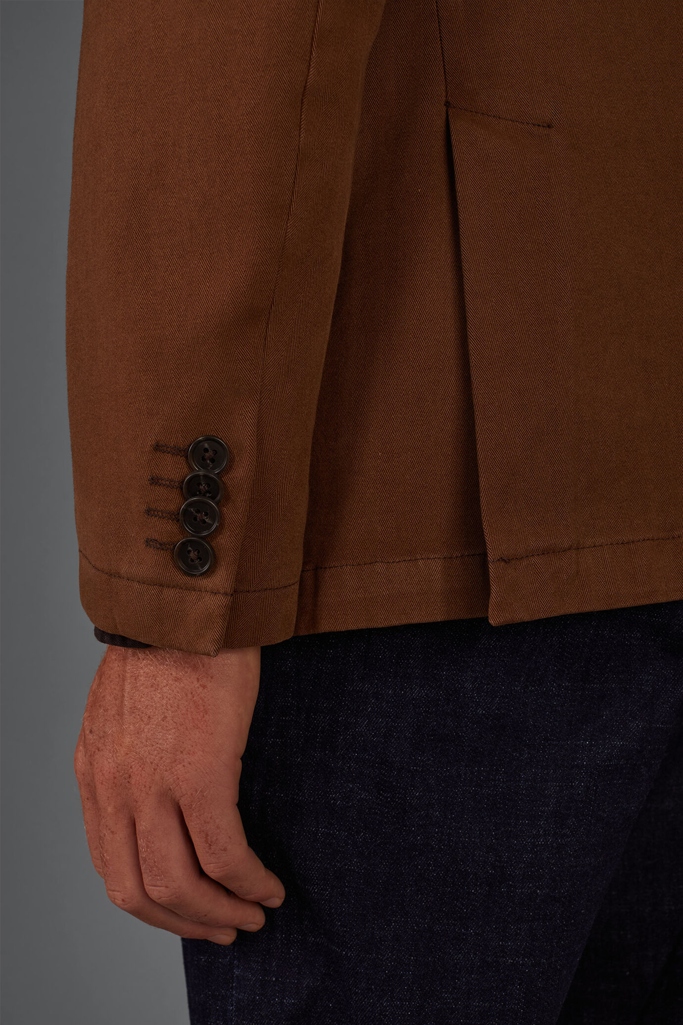 Giacca uomo monopetto tinta in capo con collo a lancia regular fit image number 3
