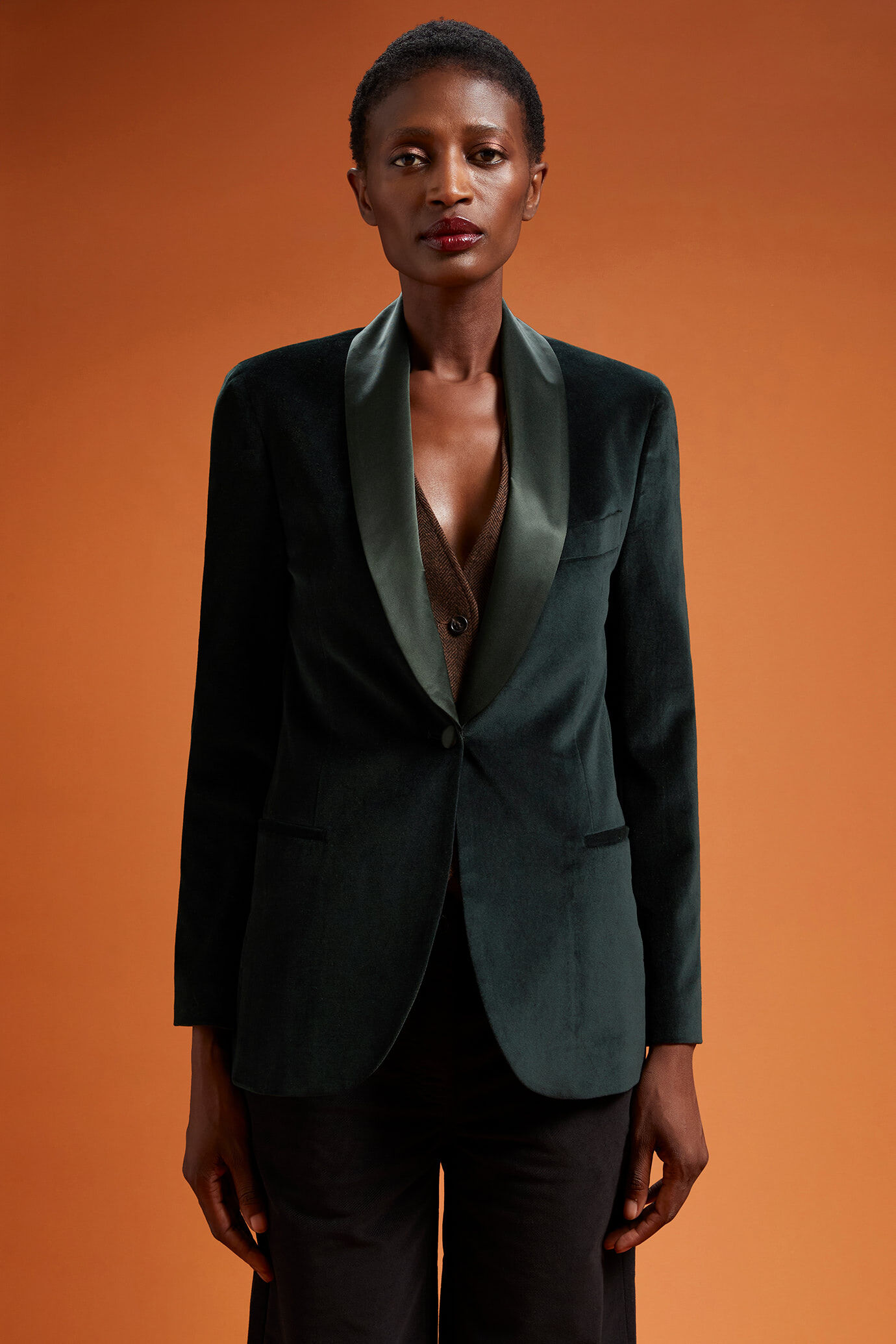 Women s regular fit dinner jacket in smooth velvet Doppelganger Blazers Women s Online