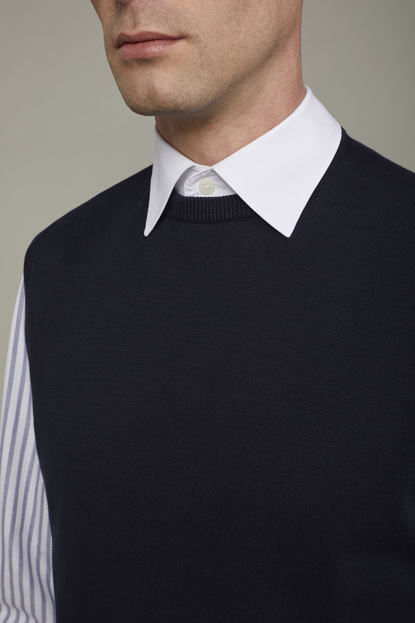 Gilet uomo girocollo 100% cotone regular fit image number 3