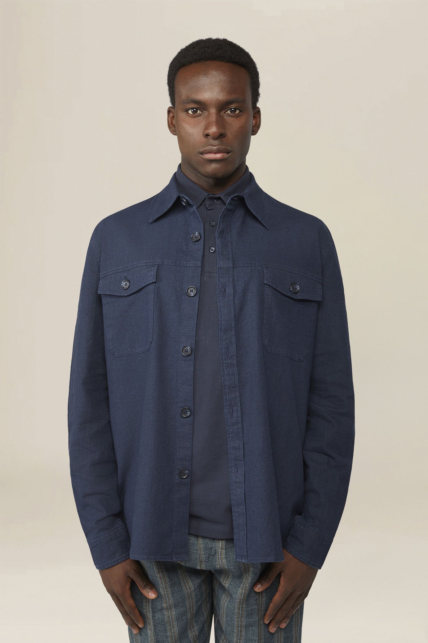 Ungef&uuml;tterte Herrenjacke aus Leinen-Baumwoll-Mischgewebe image number 0