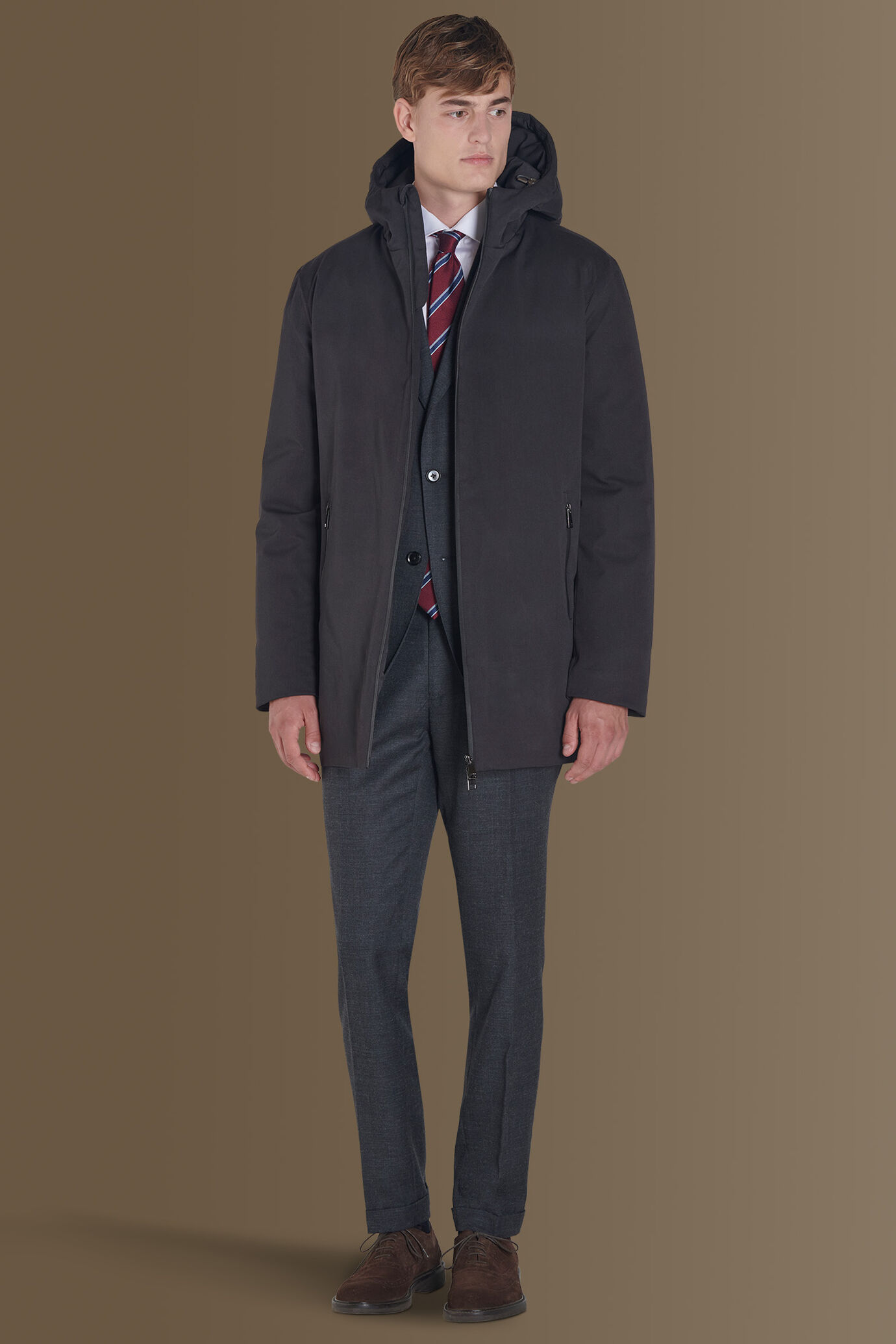 Coated tech parka image number 0