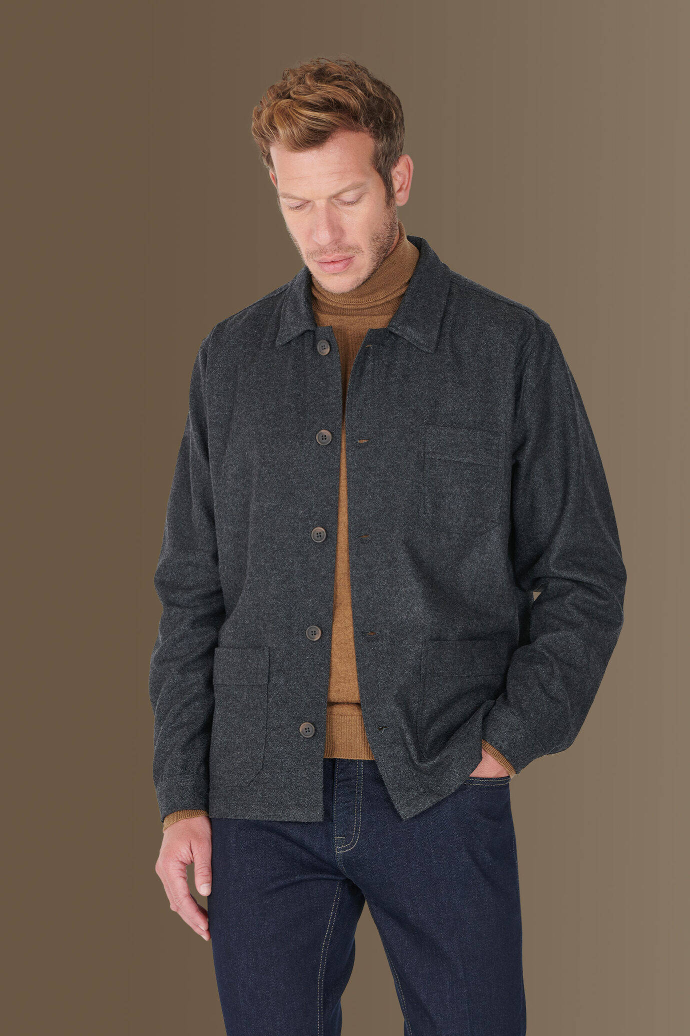 Giacca tessuto occhio di pernice misto lana made in italy image number 1
