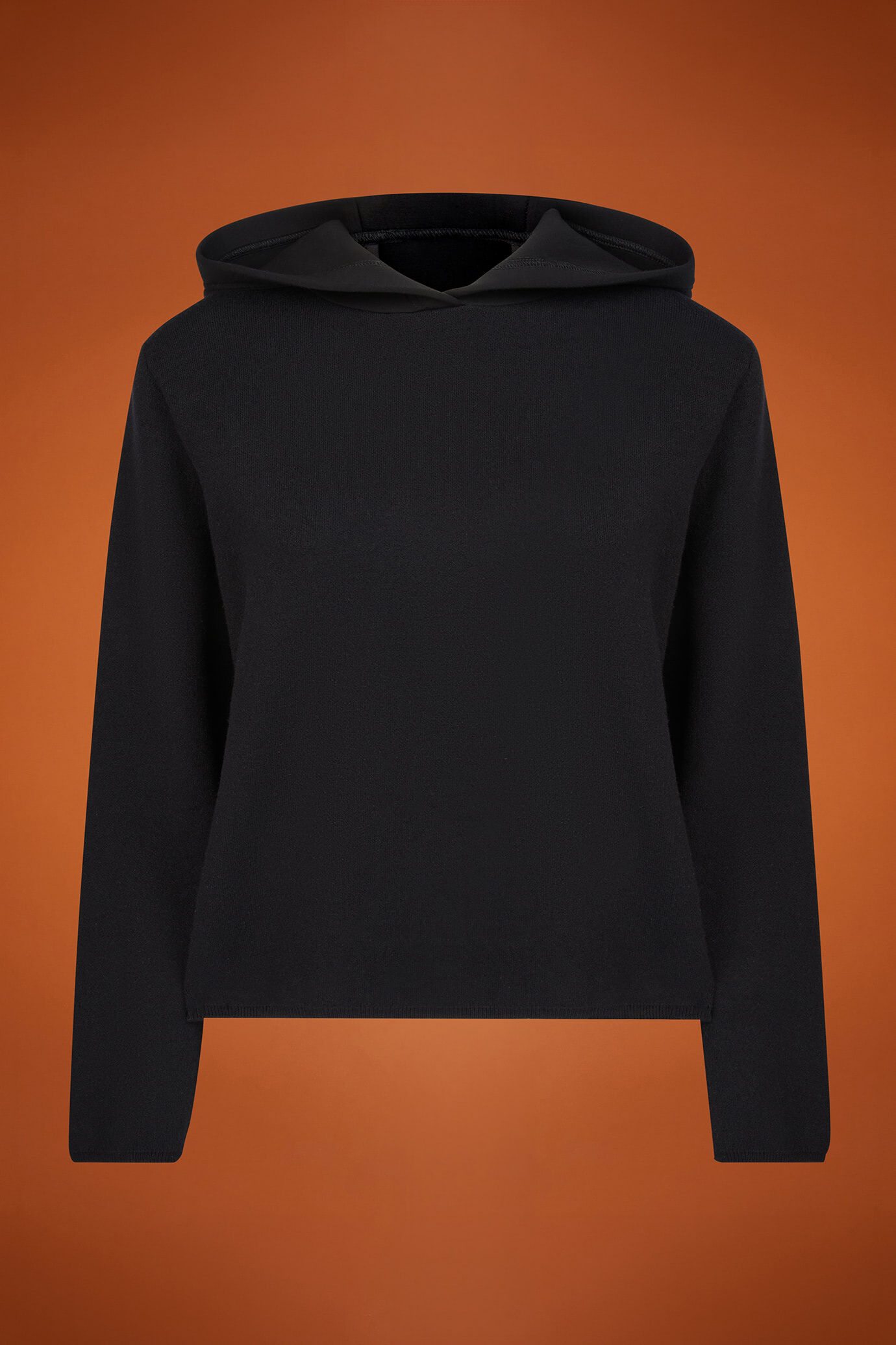 Women's regular fit plain neoprene hoodie with an embroidered logo image number 5