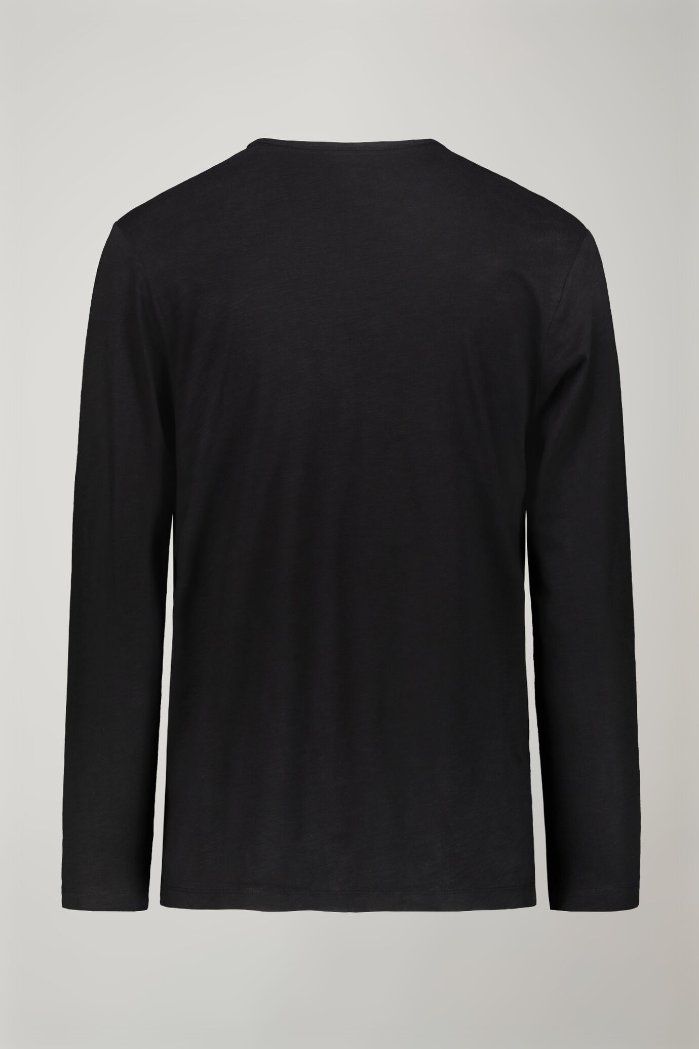 T-shirt homme à col V et manches longues en 100 % coton effet flammé coupe régulière image number 5