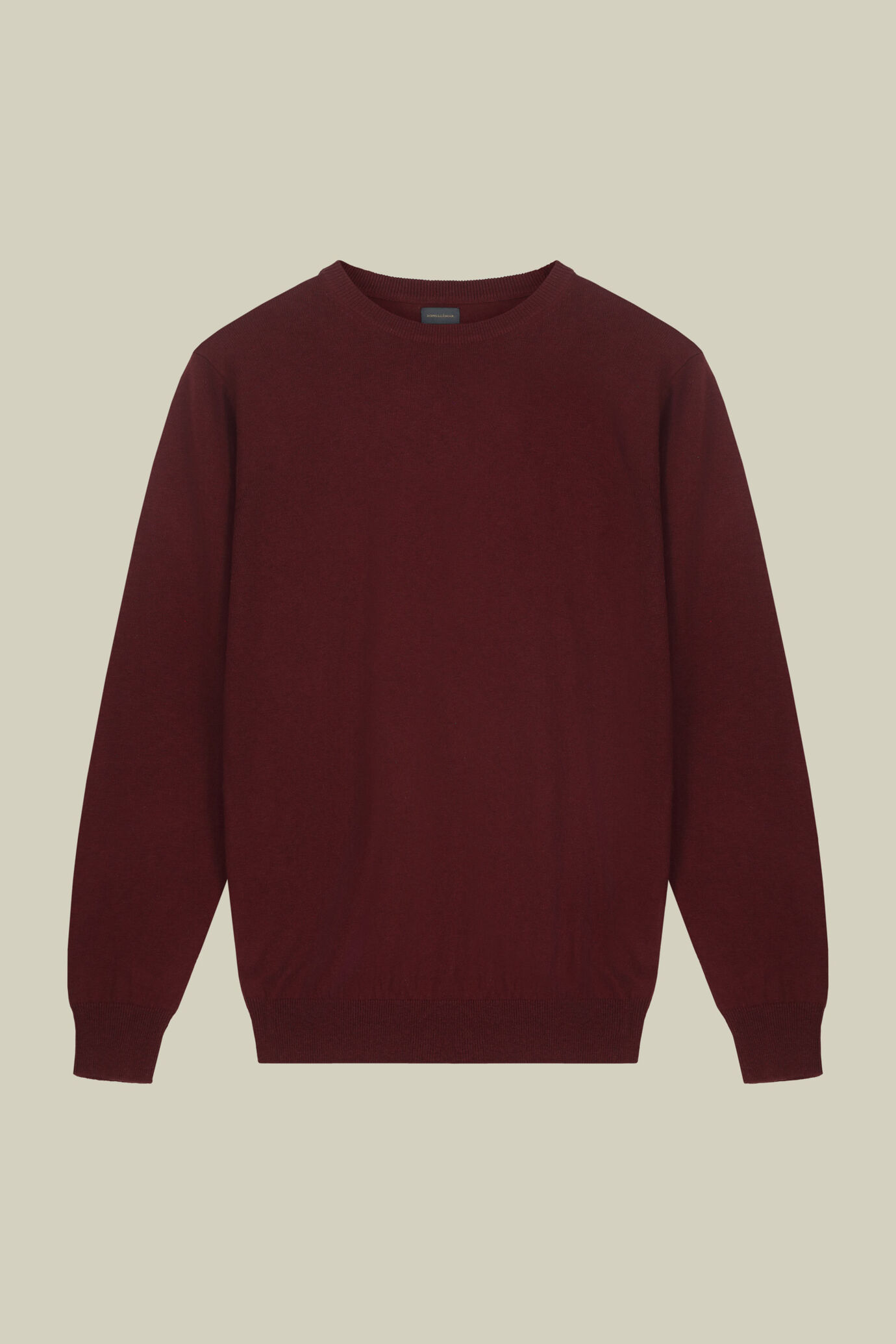 Men's regular fit crew neck jumper in wool and cotton image number 4