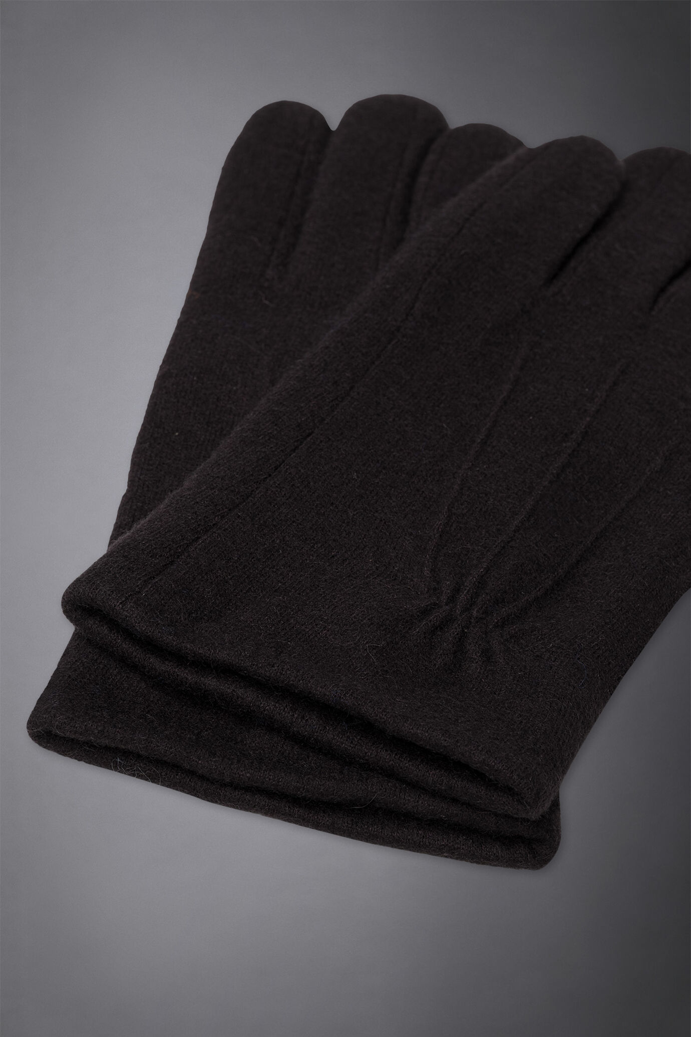 Guanto uomo tinta unita in lana cotta con pile interno image number 1