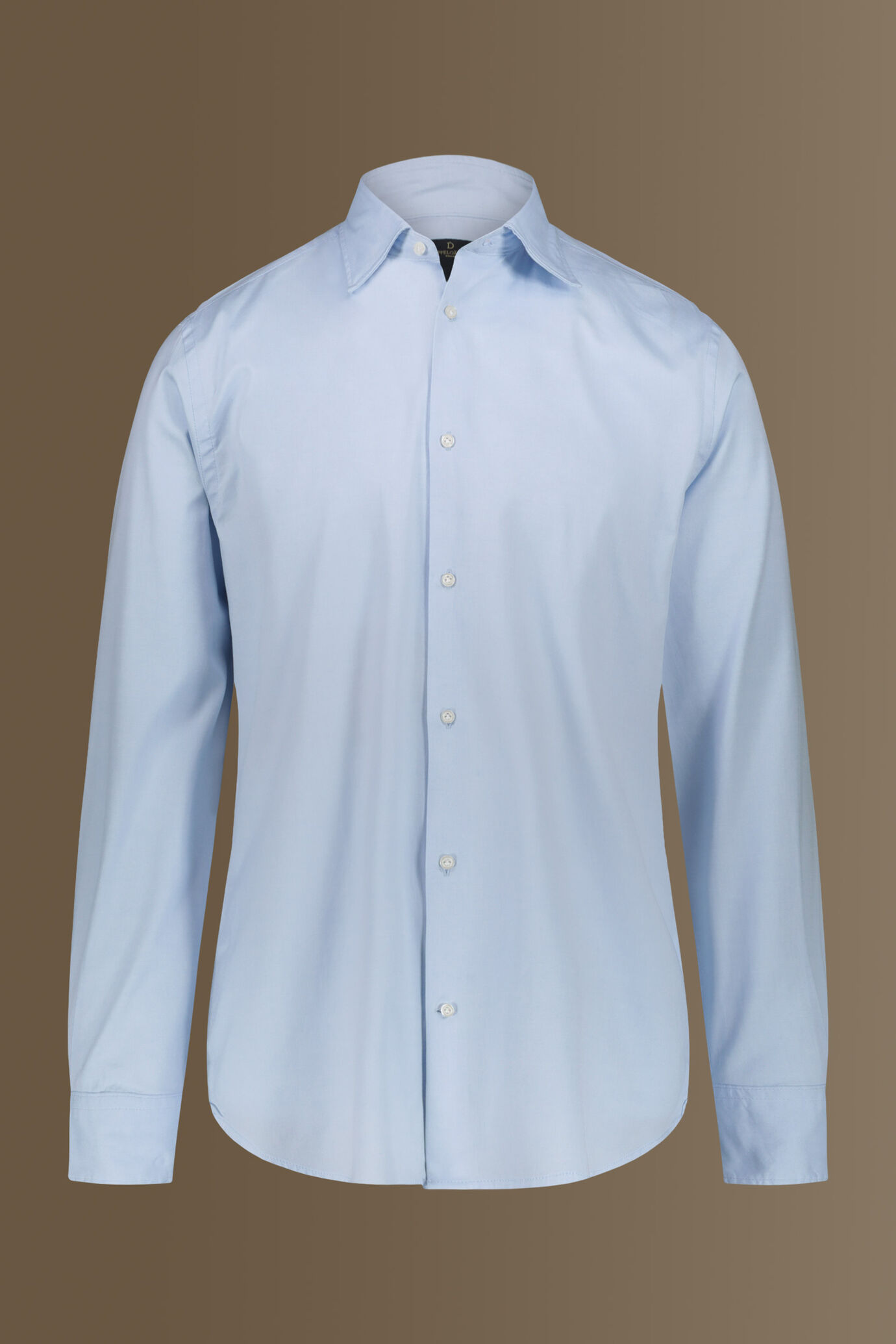 Camicia classica lavata uomo collo francese pin point image number 3