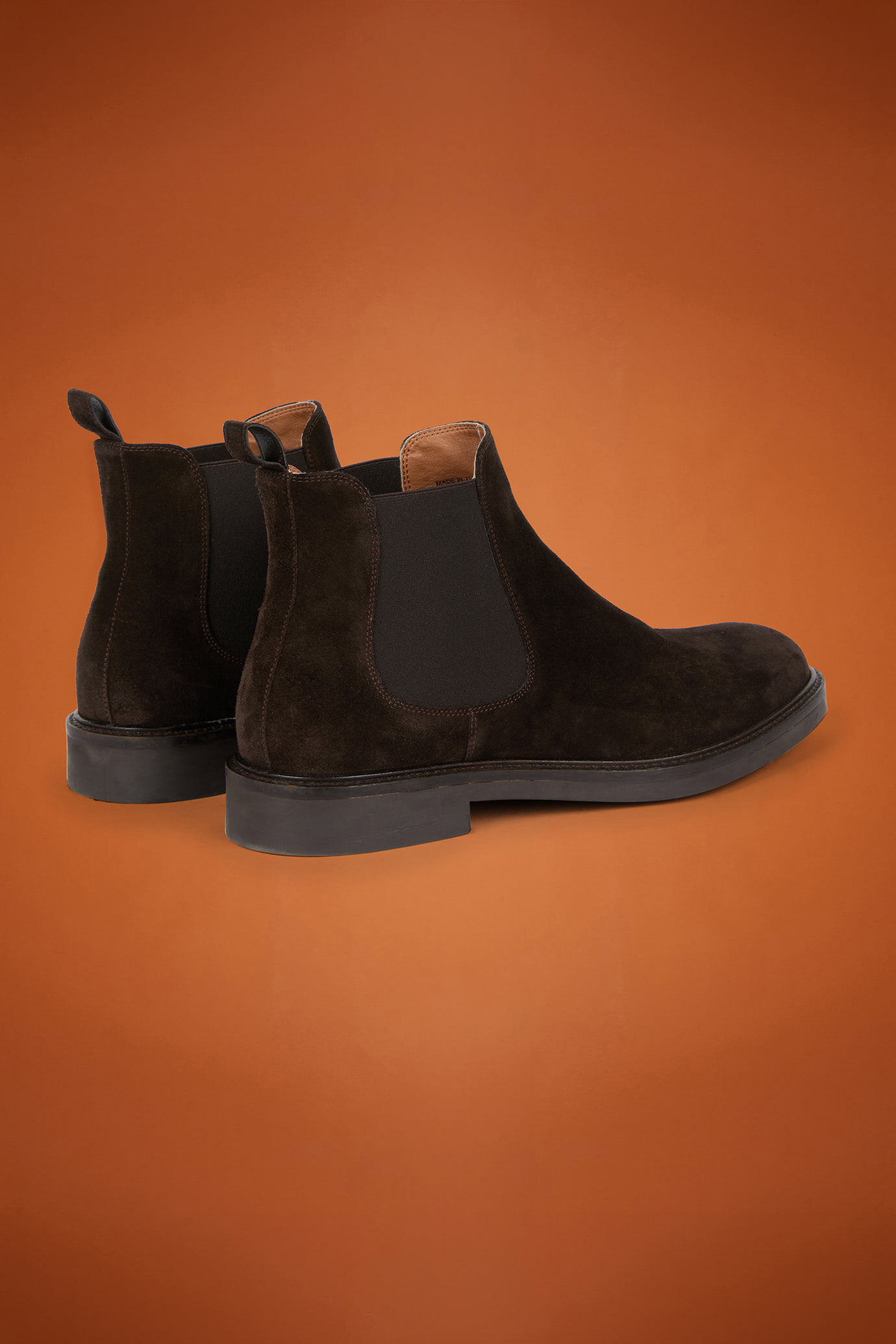 Bottines chelsea pour homme, 100% daim véritable avec semelle en caoutchouc image number 2