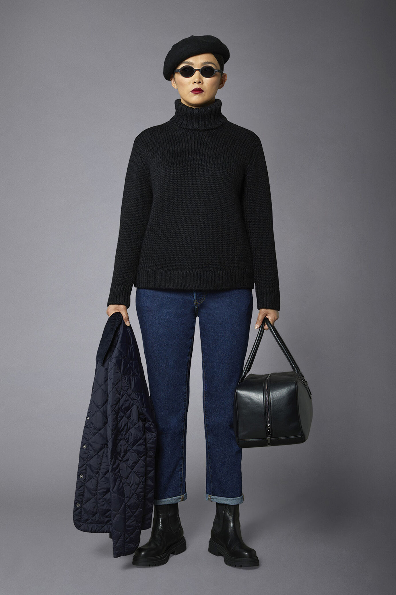 Women's wool-blend turtleneck sweater image number 0