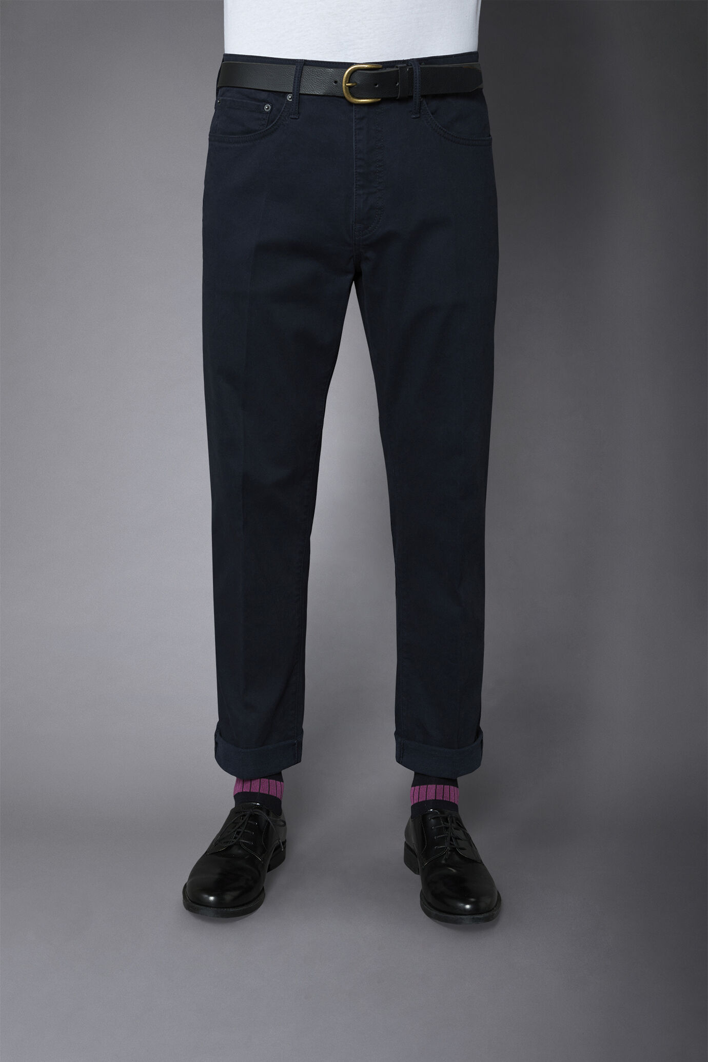 Pantalone uomo 5 tasche tessuto twill lavato regular fit image number 3