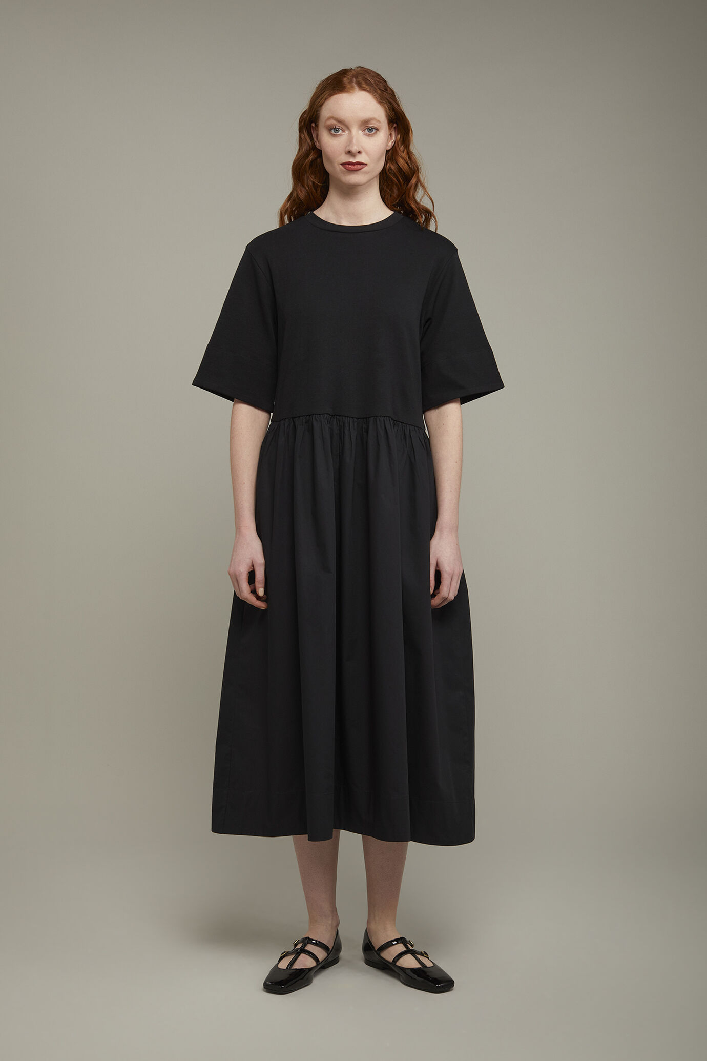 Abito midi donna 100% cotone in jersey regular fit image number 2