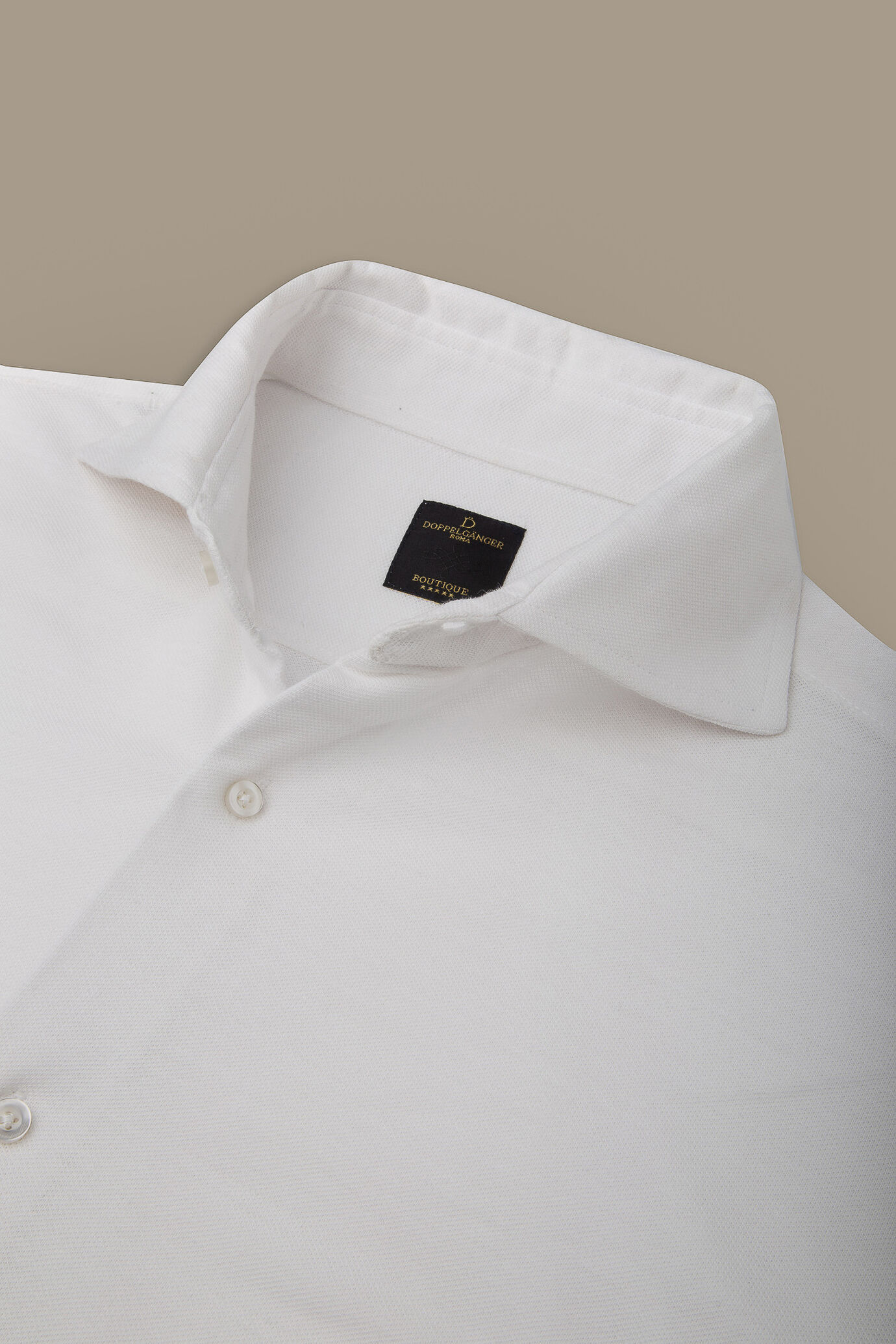 Polo-camicia manica lunga in misto cotone piquet uomo image number 3