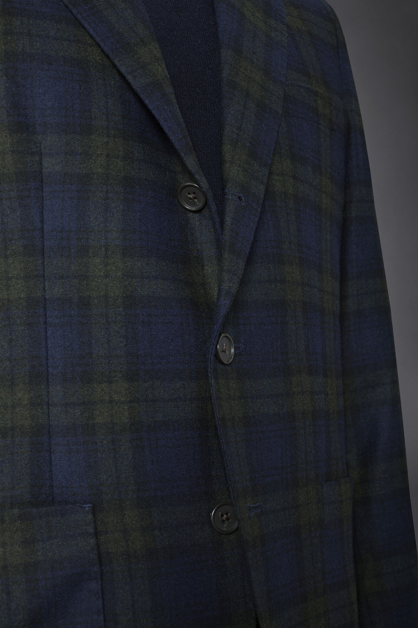 Men's single-breasted wool-blend jacket with blackwatch design regular fit image number 4