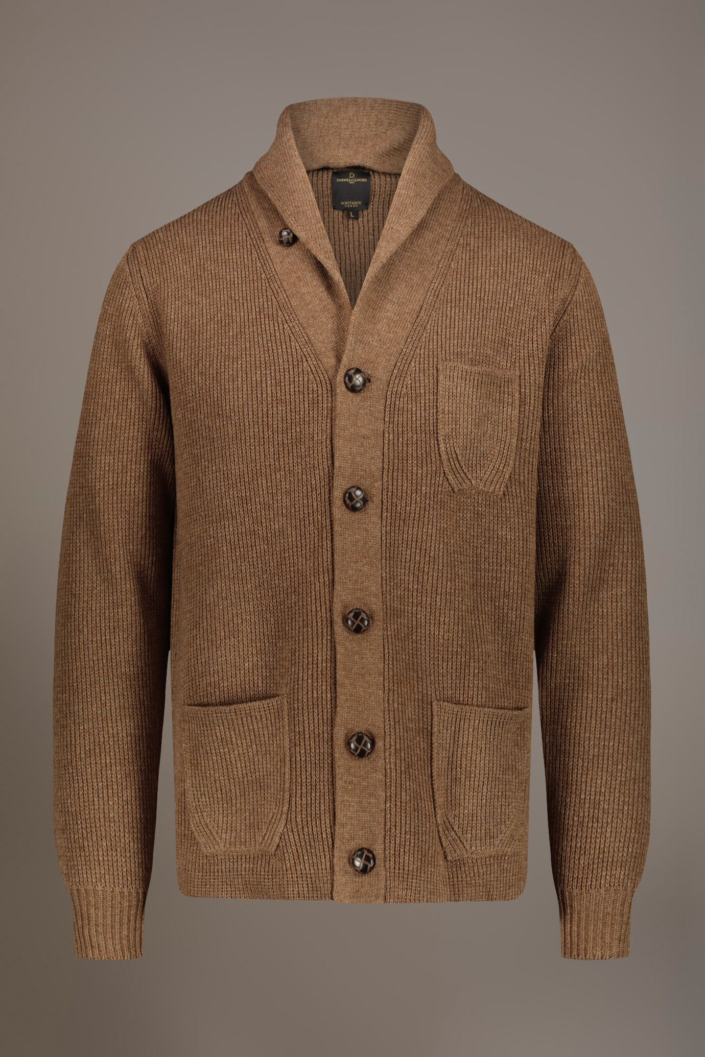 Cardigan misto lana lavorazione a costa inglese image number 4