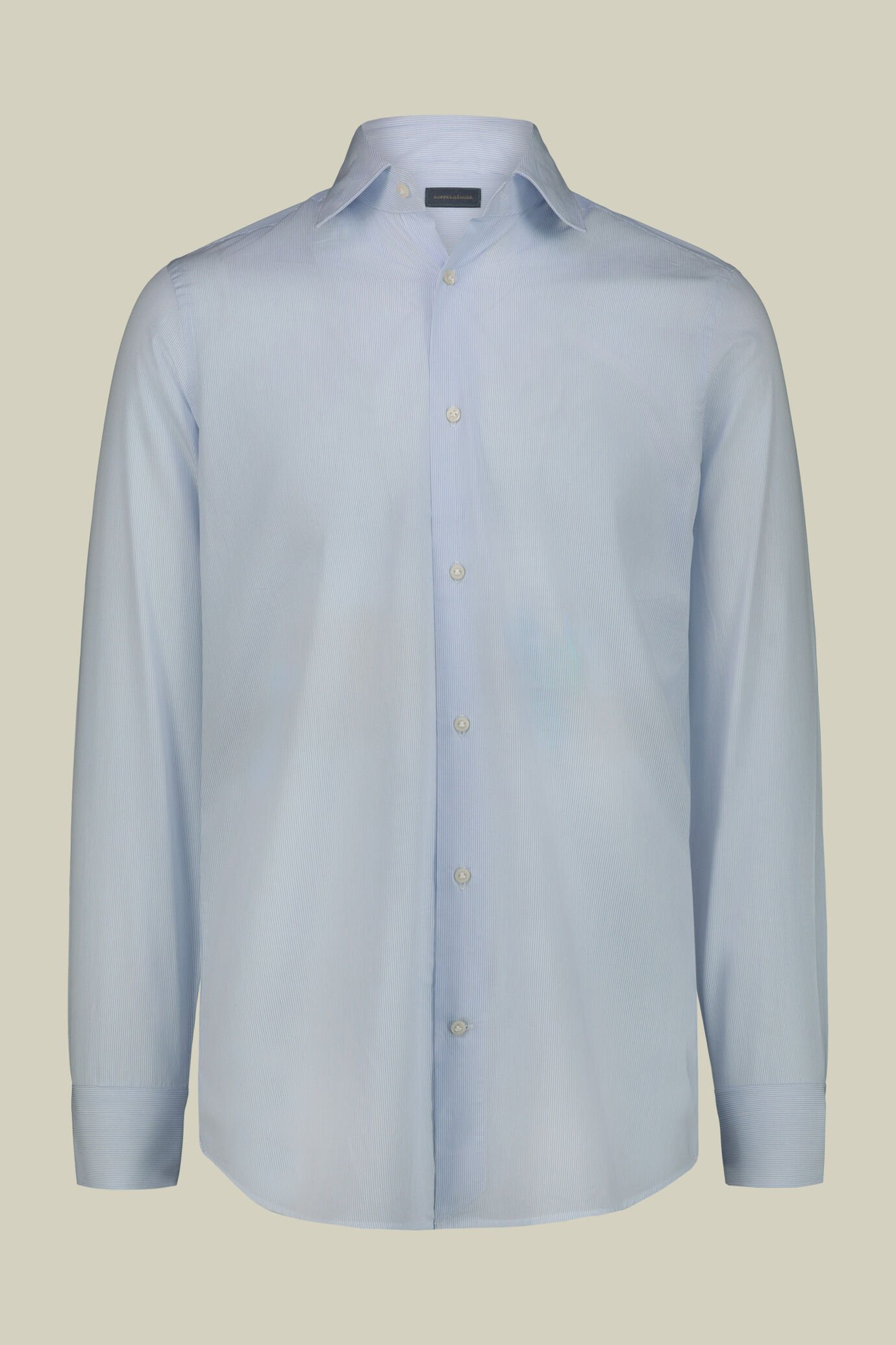 Camicia uomo in 100% cotone a righe sottili con collo classico