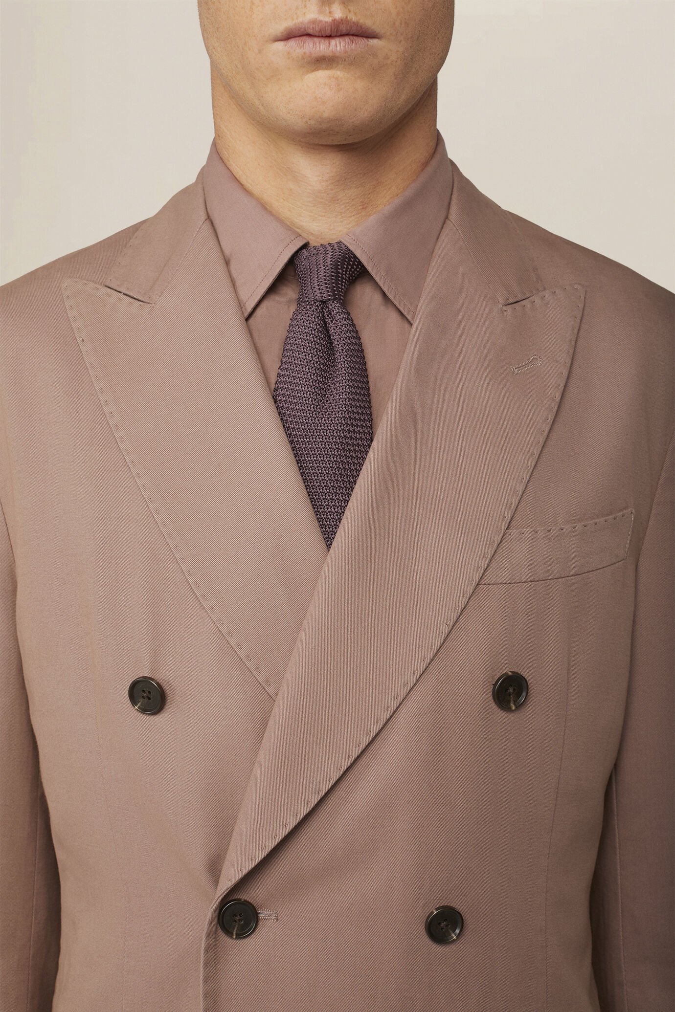 Giacca uomo doppiopetto sfoderata in tessuto twill regular fit image number 2