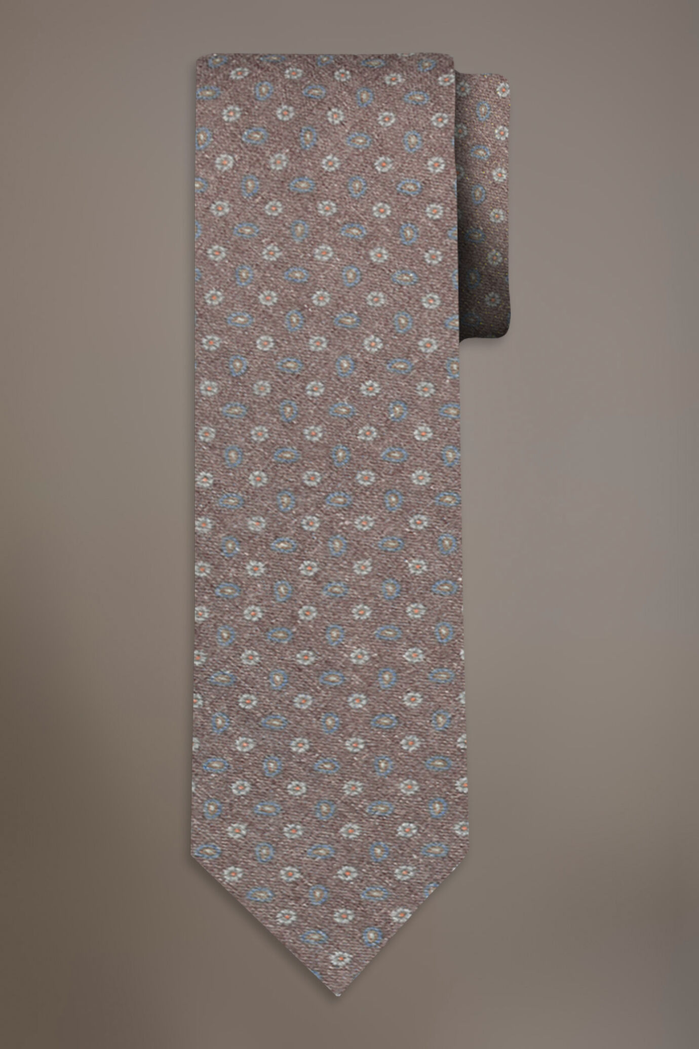 Linen blend tie fancy design image number 0
