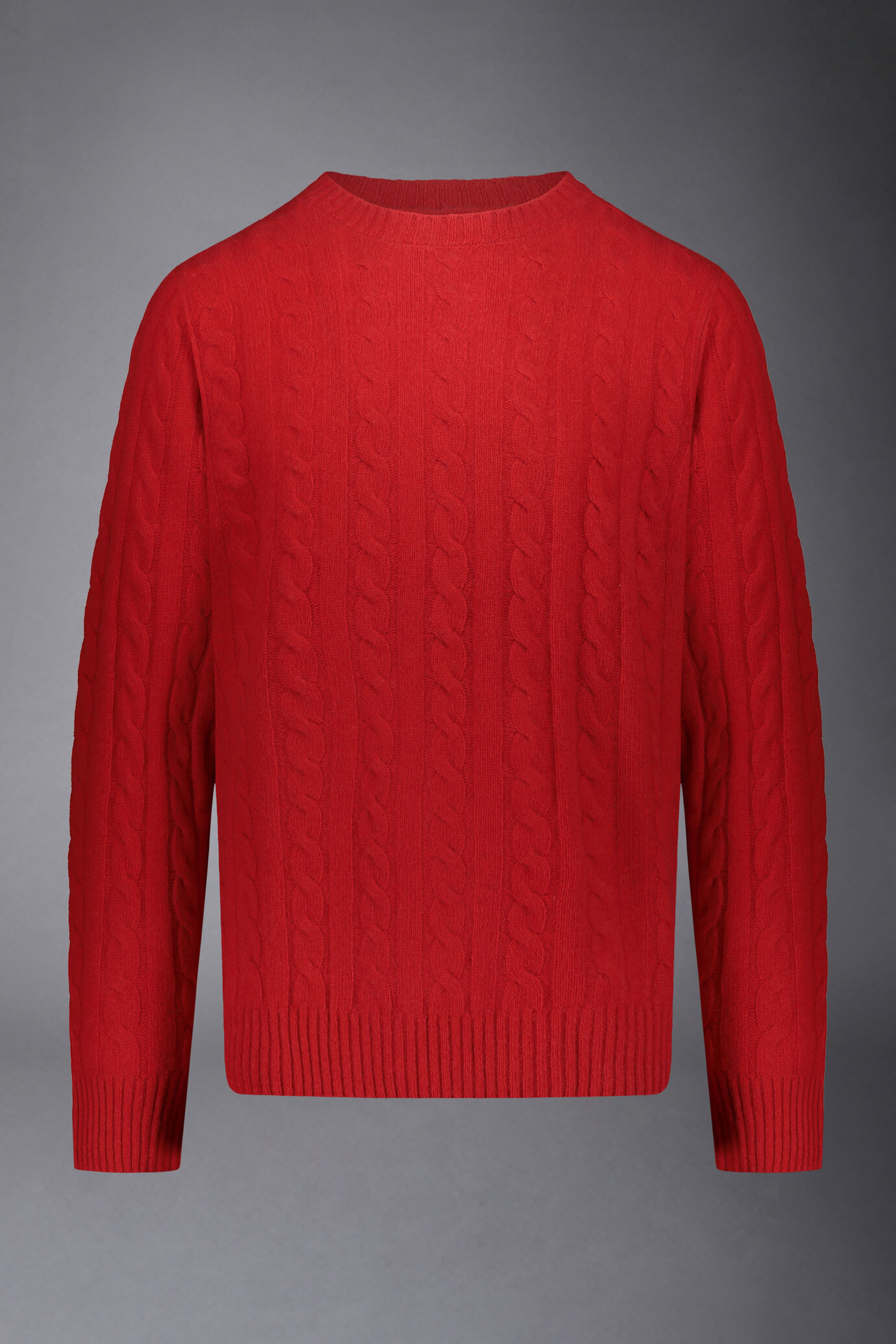 Maglia uomo a trecce girocollo in misto lana lambswool a regular fit image number 4