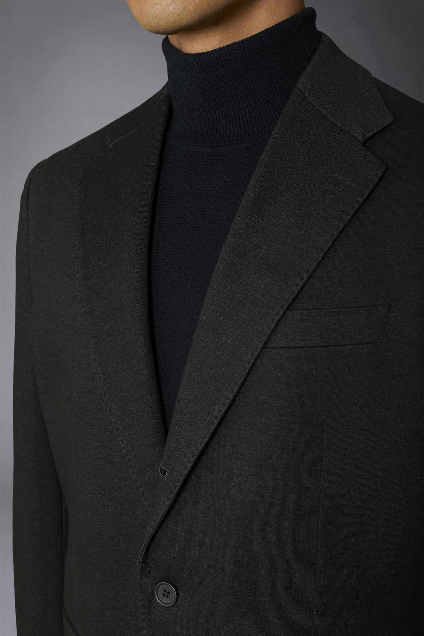 Giacca monopetto genderless in jersey stampato regular fit image number 3
