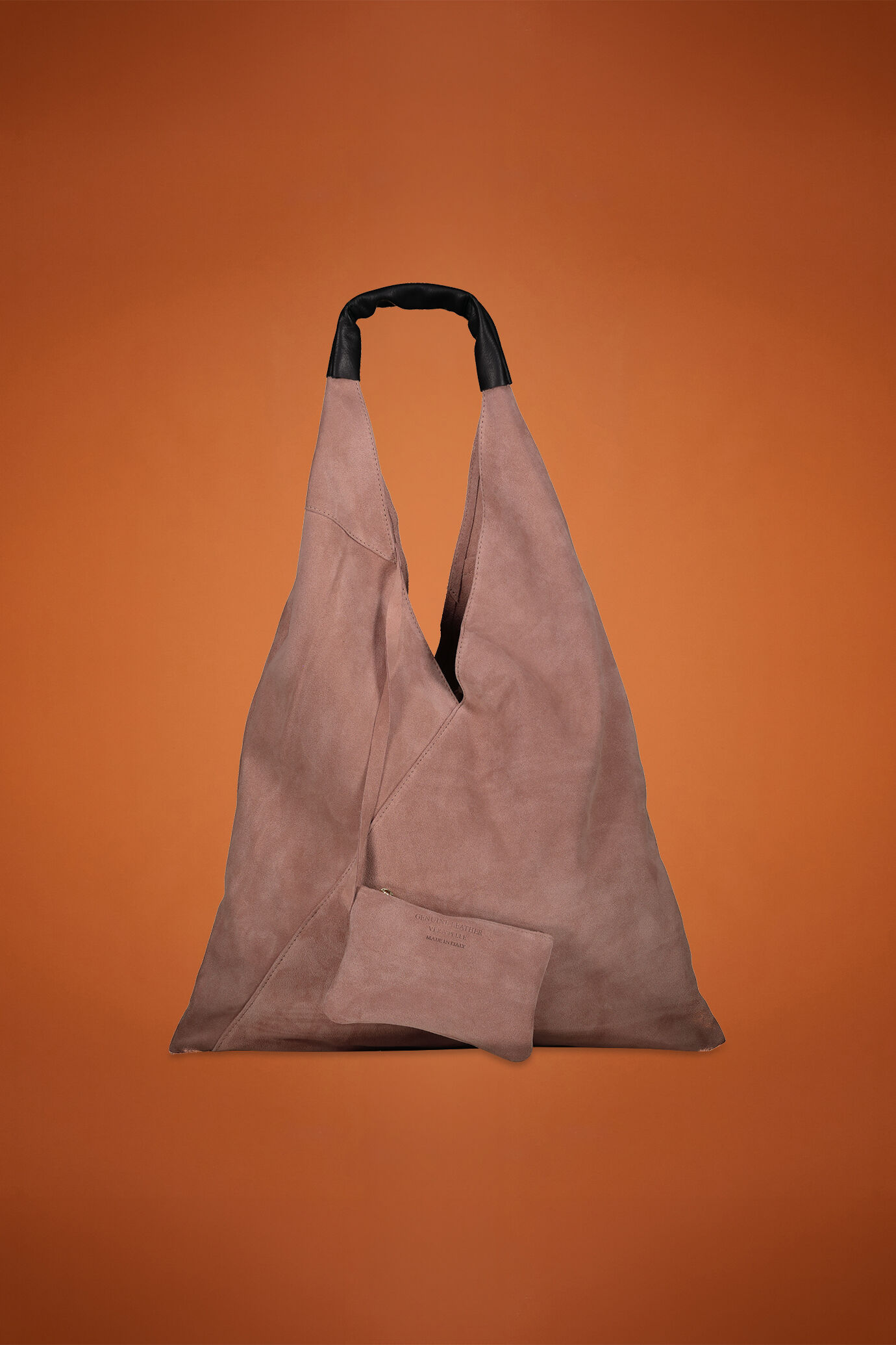 Borsa donna a spalla 100% vera pelle scamosciata image number 1