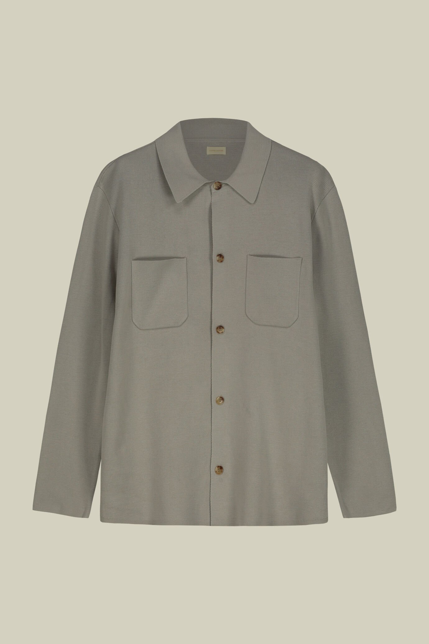 Hemdjacke für Herren mit aufgesetzten Taschen aus 100 % Punto-Milano-Baumwollstrick image number 4