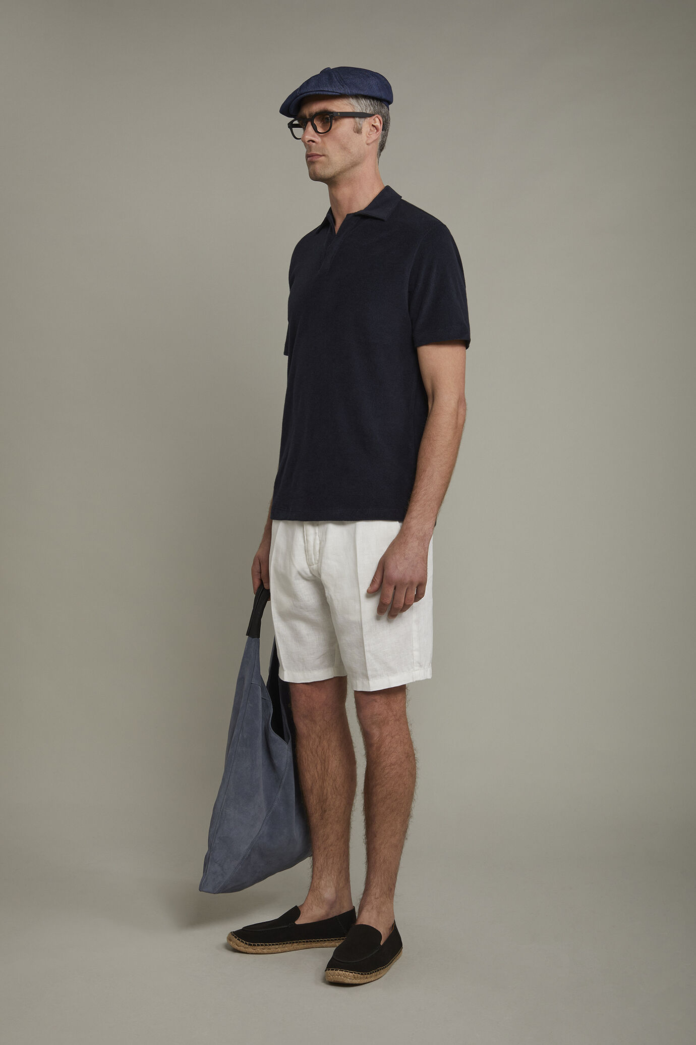 Polo uomo manica corta con collo derby tessuto in spugna regular fit image number 1