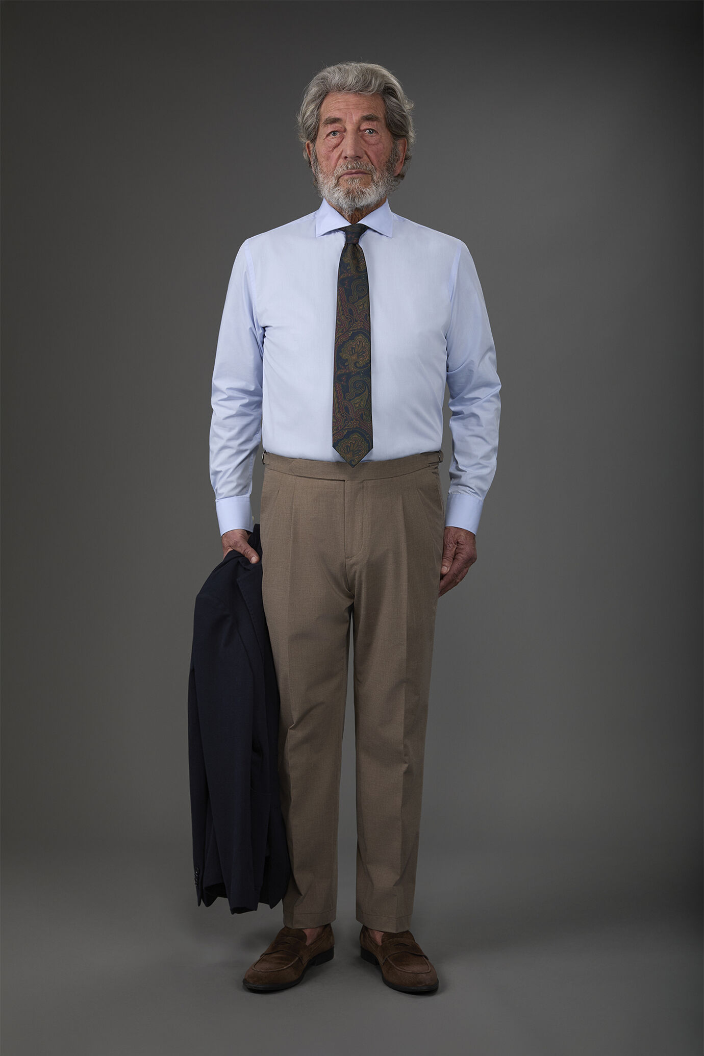 Camicia classica collo francese uomo tinta unita image number 2
