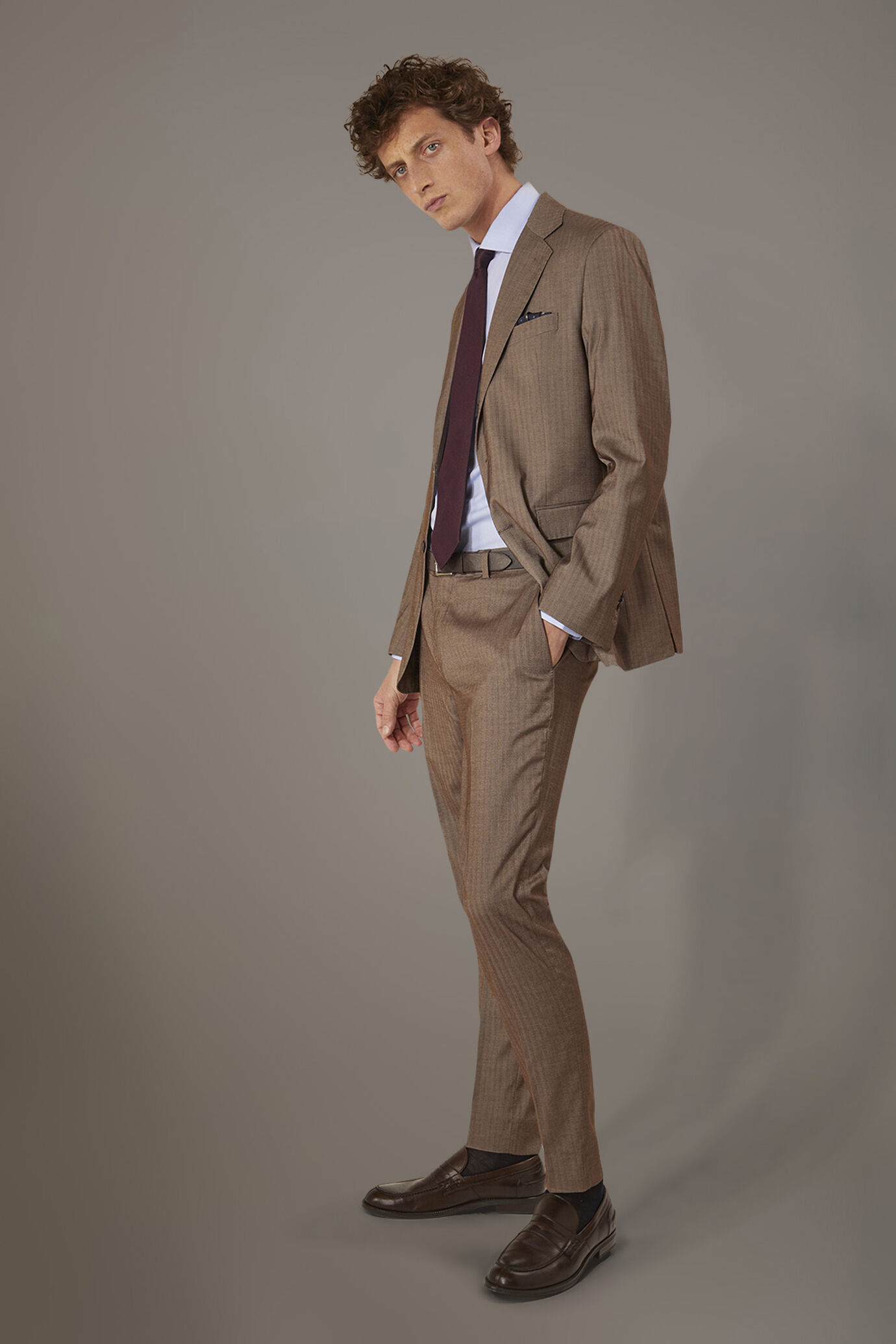 Camicia Abito Azzurra In Twill Spina Di Pesce - Polsini Francesi, Cotone Egiziano (Nuova Con Etichette)