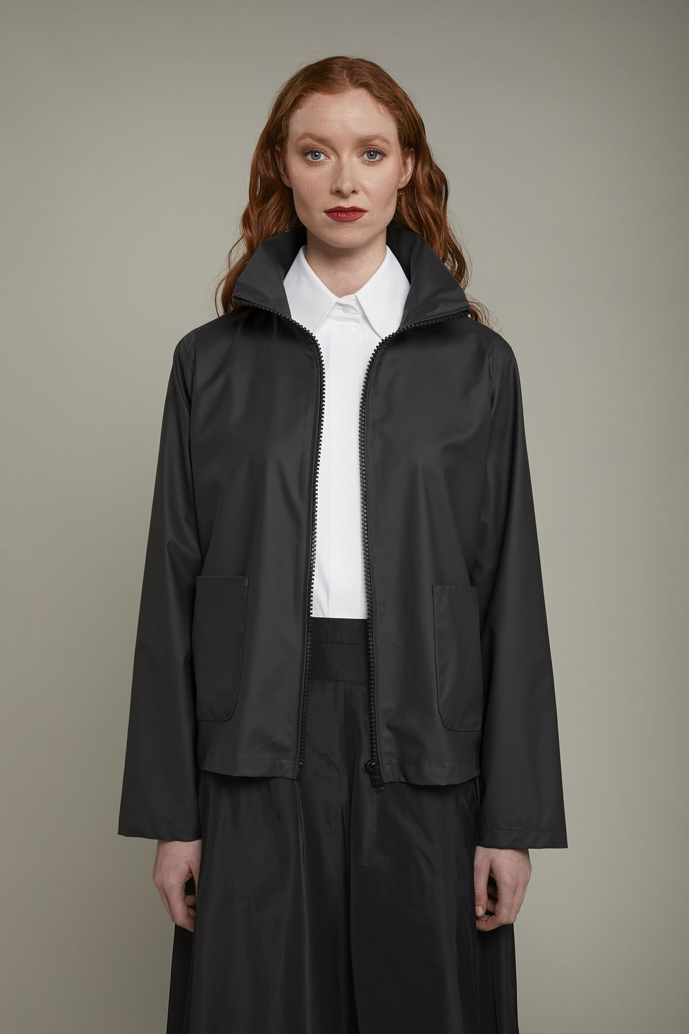 Women’s technical jacket with zip regular fit image number 2