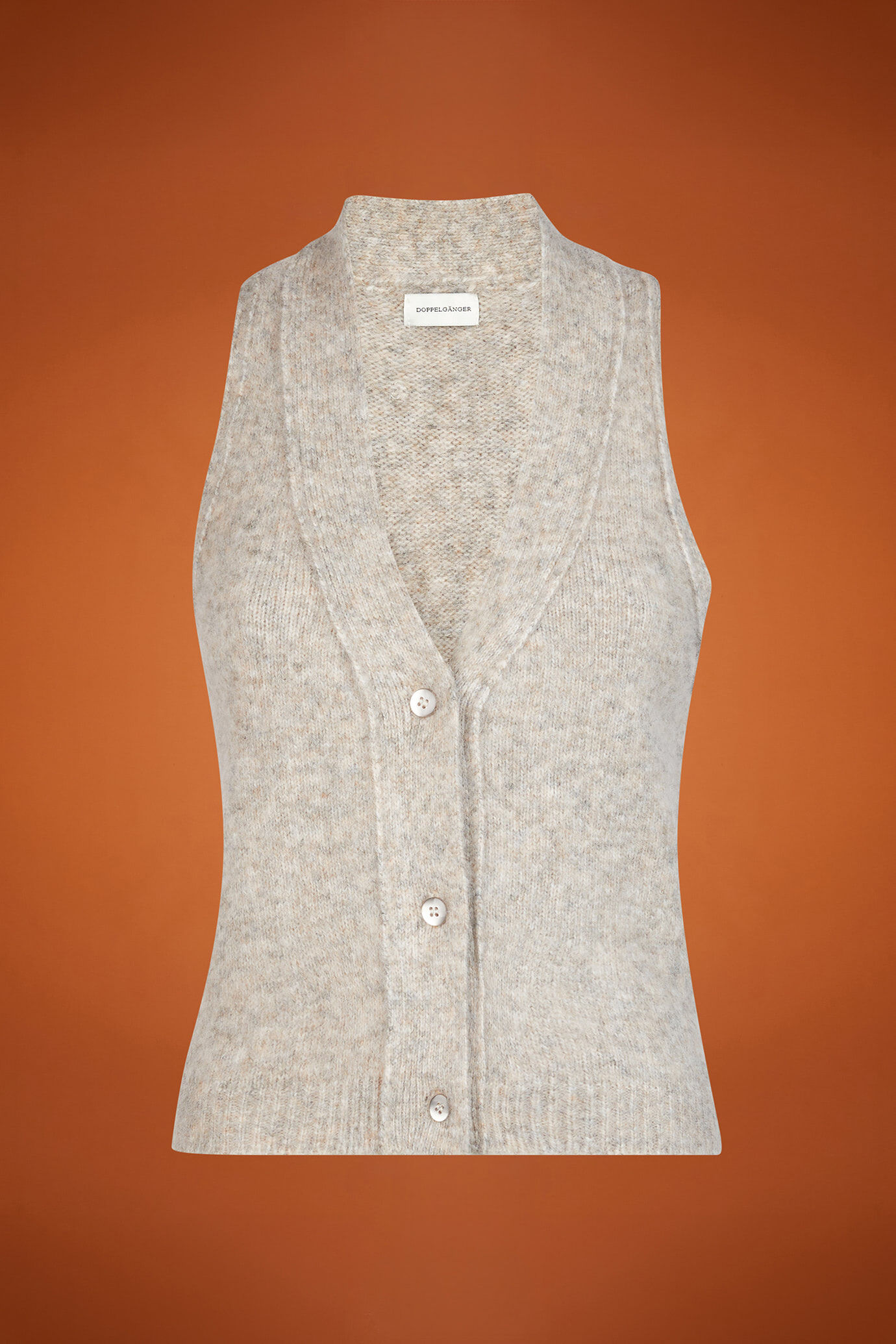 Women's V-neck knitted tank top in a regular fit image number 4