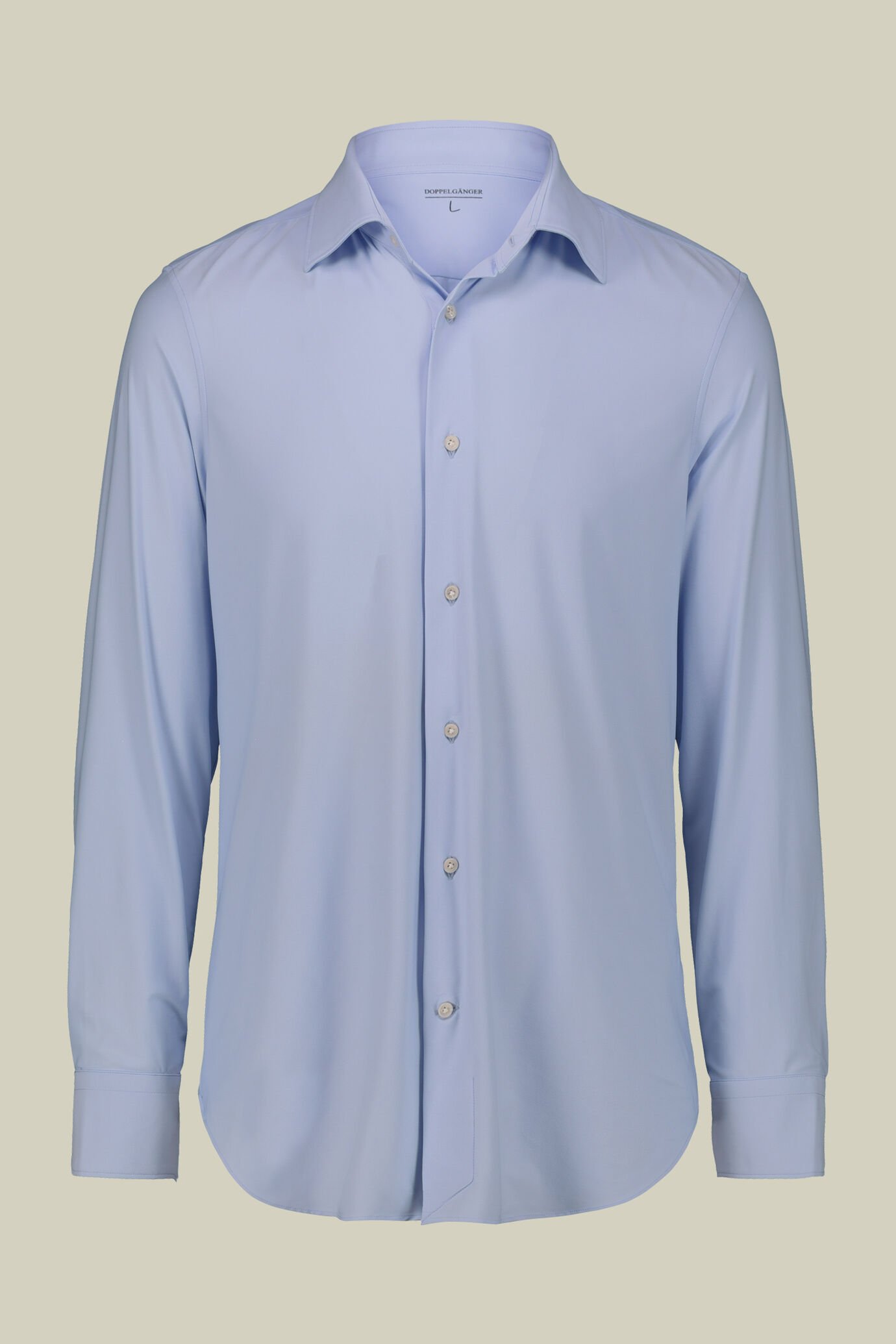 Men's stretch shirt with classic collar in twill construction stretch nylon fabric non-iron