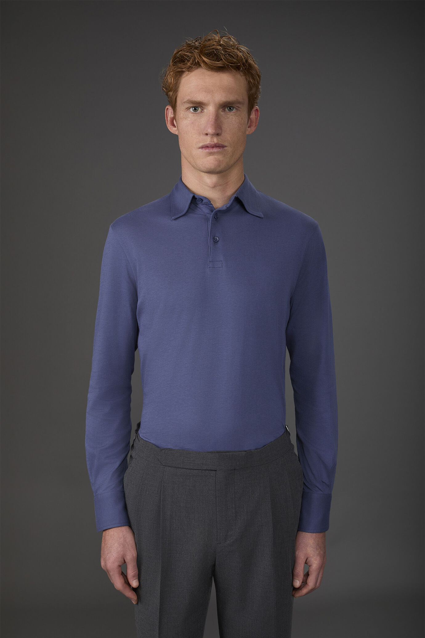 Langarm-Poloshirt für Herren aus 100% Bio-Baumwolle image number 0