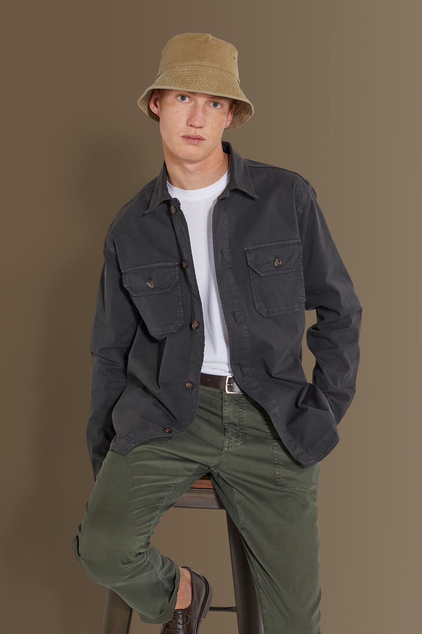 Chambray overshirt french collar image number 0