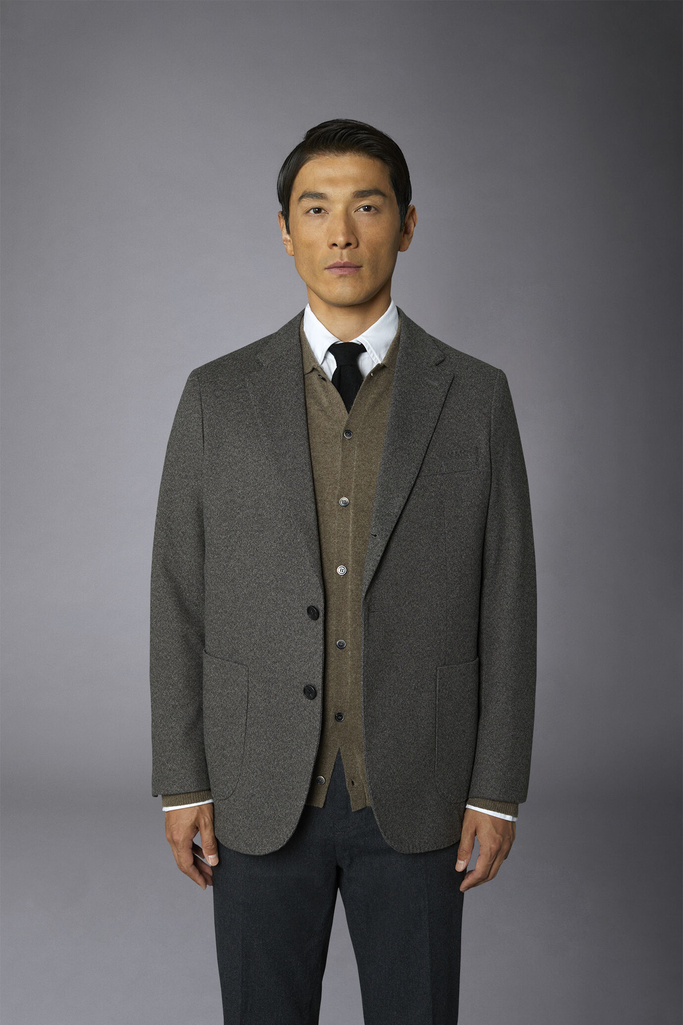 Giacca uomo monopetto in jersey piquet regular fit image number 2