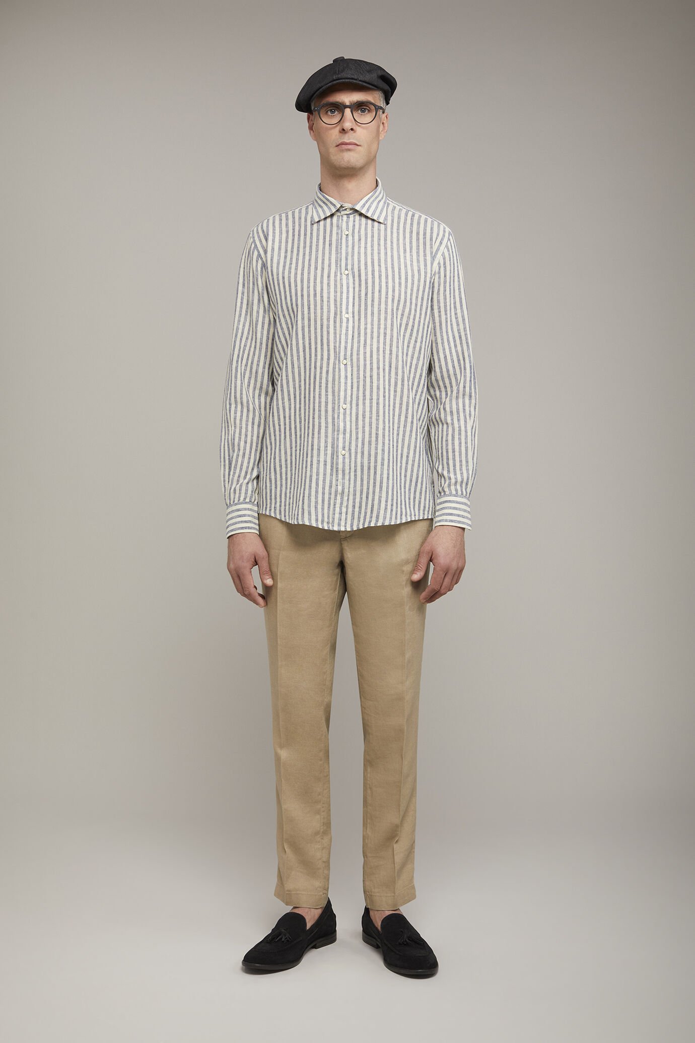 Chino-Hose aus 100% Leinen mit normaler Passform image number 0