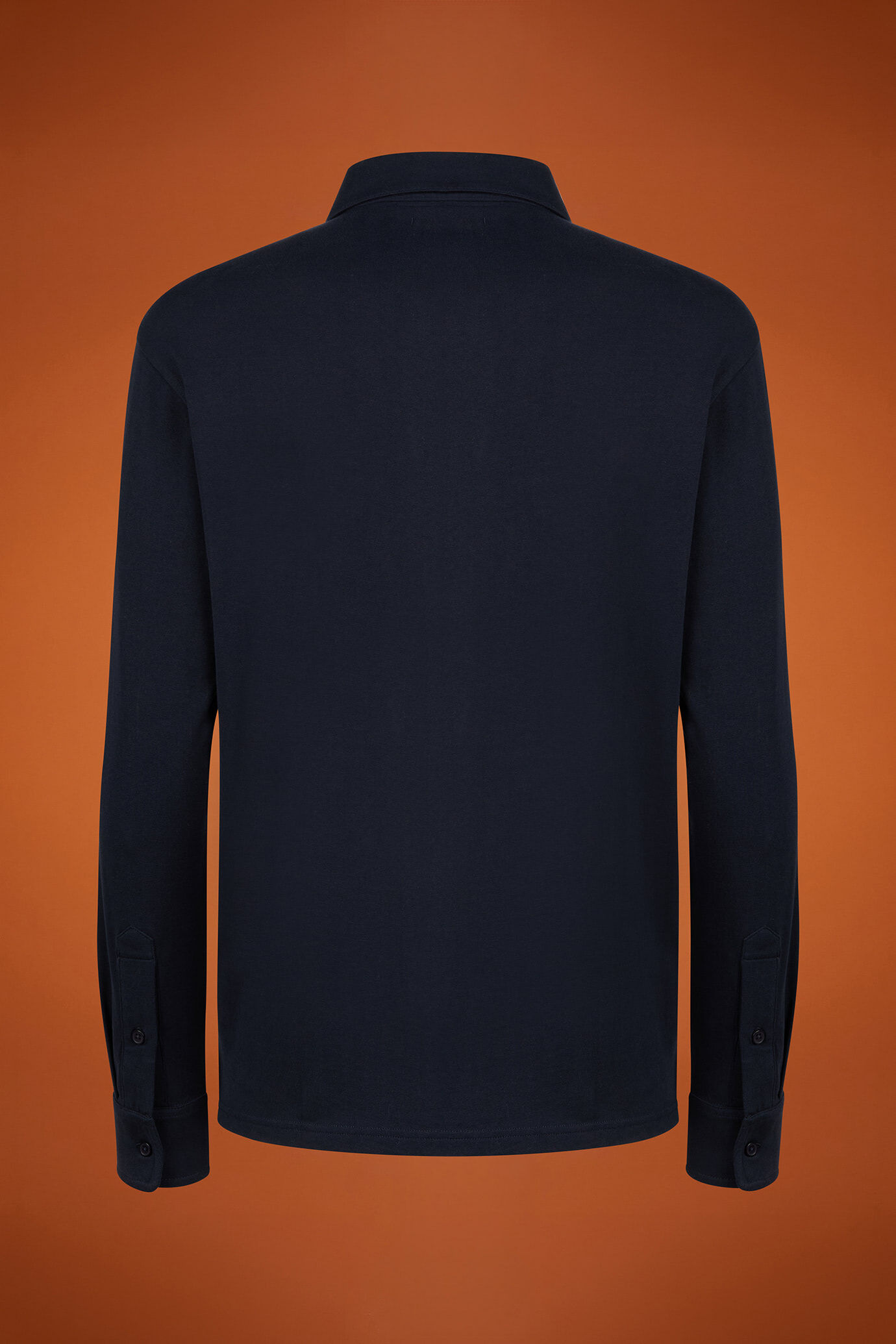 Polo camicia uomo manica lunga con collo classico 100% cotone regular fit image number 5
